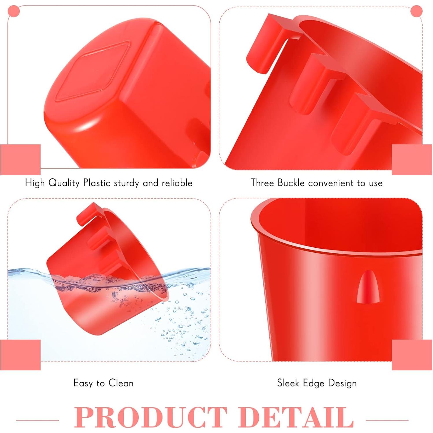 Sumind 60 Tazas Colgantes para Aves 8.3 cm Rojo