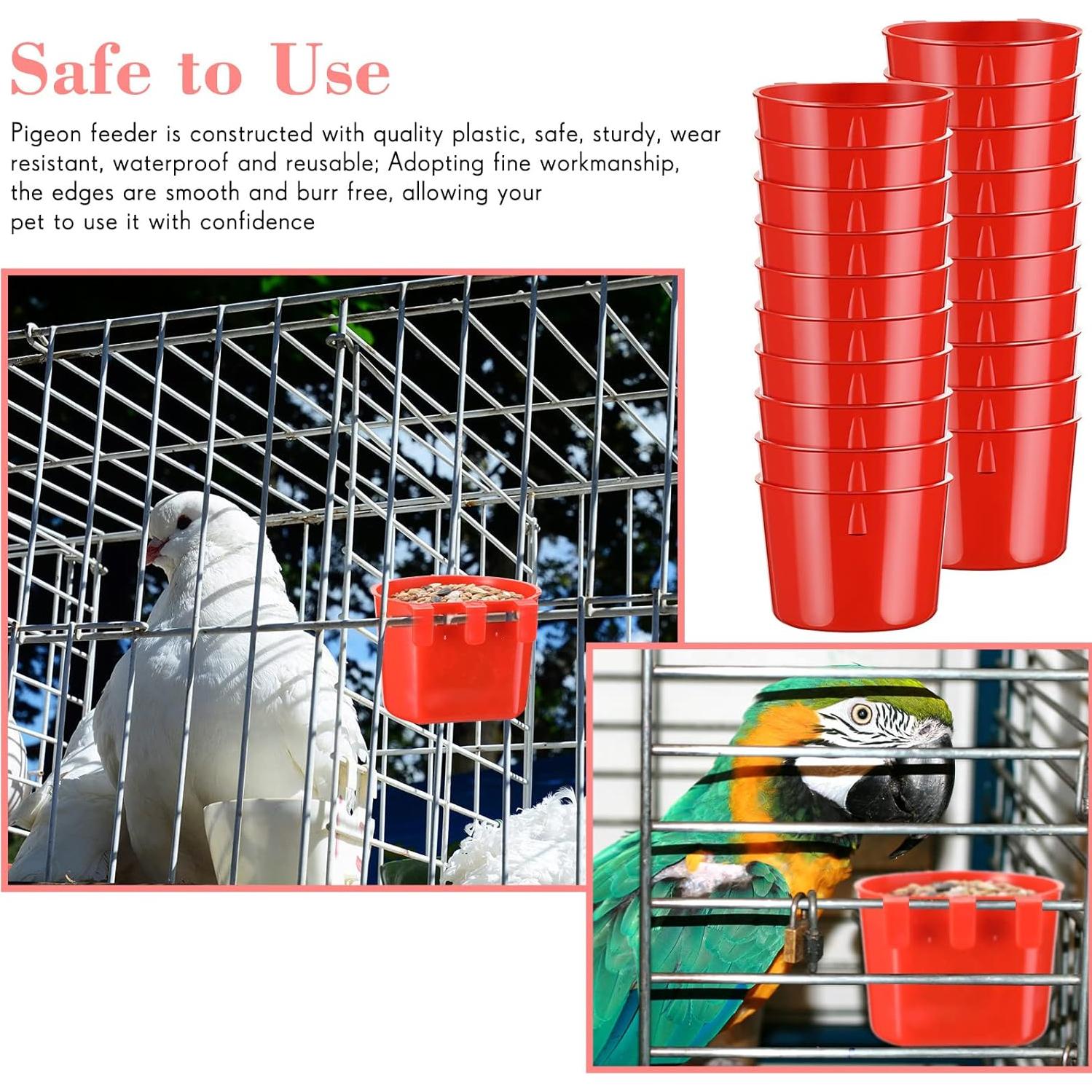 Sumind 60 Tazas Colgantes para Aves 8.3 cm Rojo