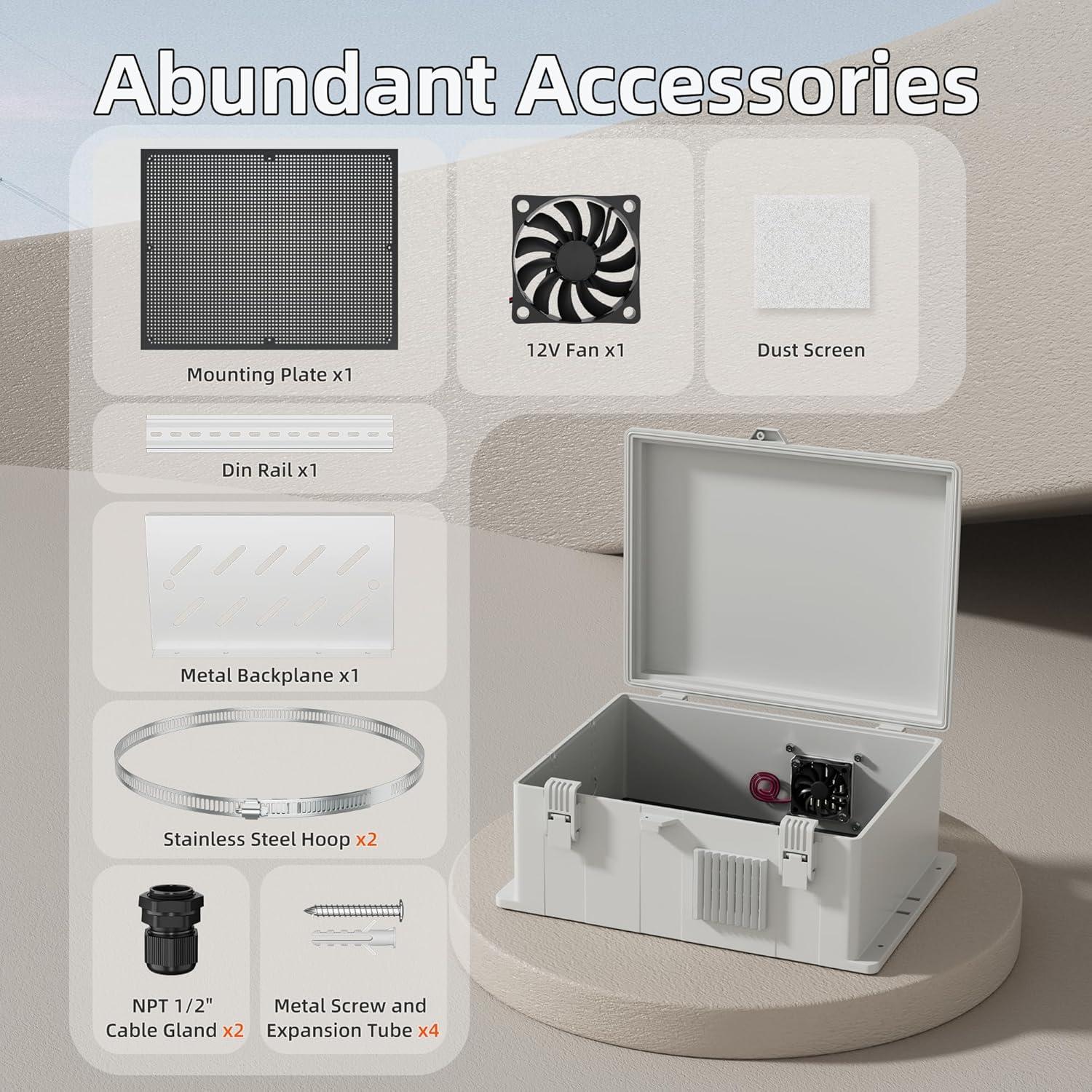 Caja Eléctrica Impermeable Joinfworld 40x28x15cm con Ventilador