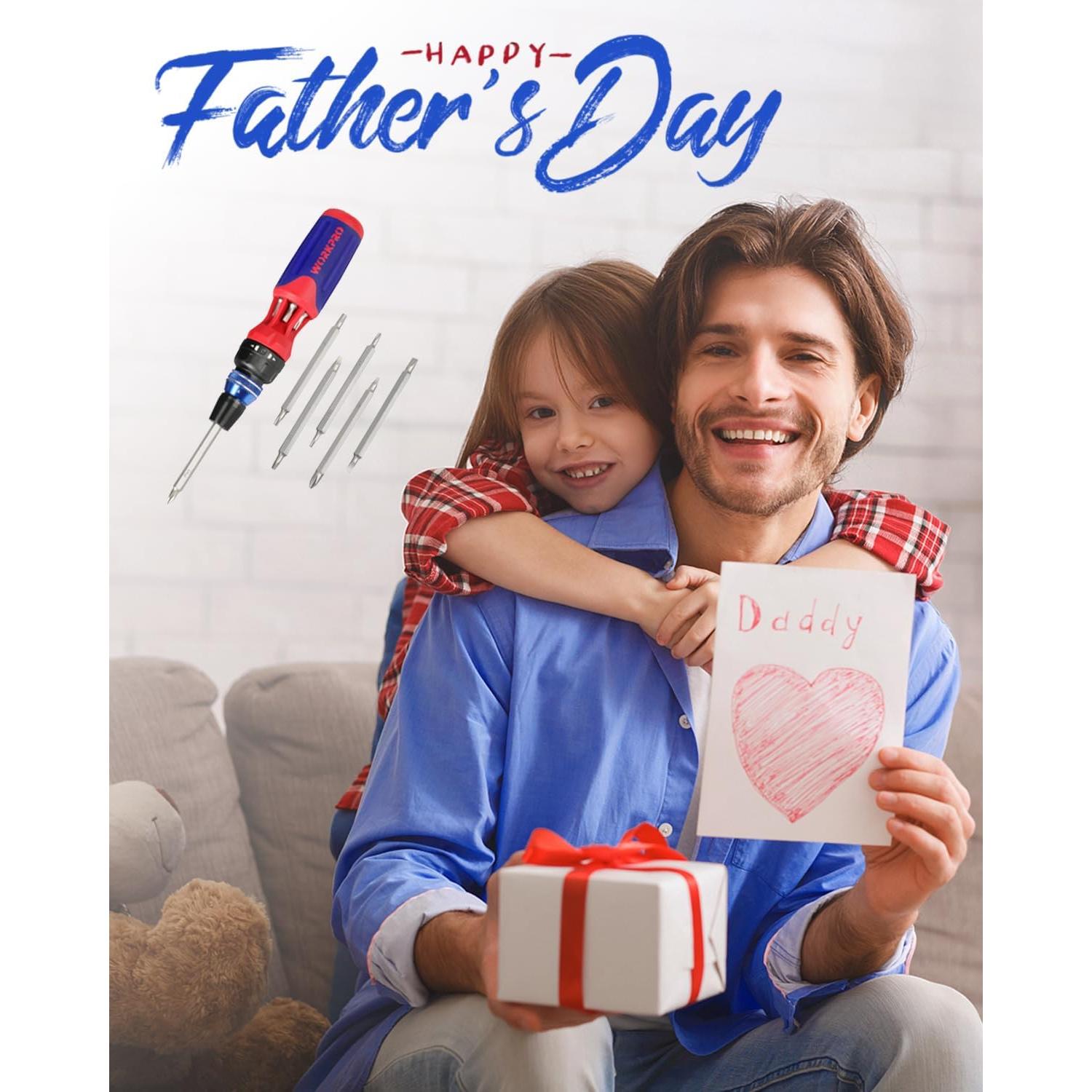 Destornillador Ratchet 12-en-1 WORKPRO con Puntas Doble Cara