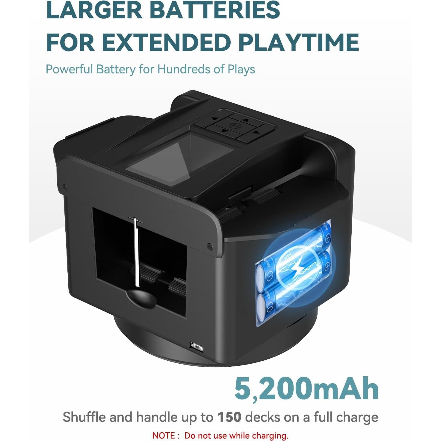 Automatic Card Shuffler and Dealer - 1-2 Decks Support 12 Players, 4 Drawing Remotes, Built-in Gameplays, 360°/180° Deal, for Poker, UNO, Phase 10, Skip-Bo, Rummy (Black)