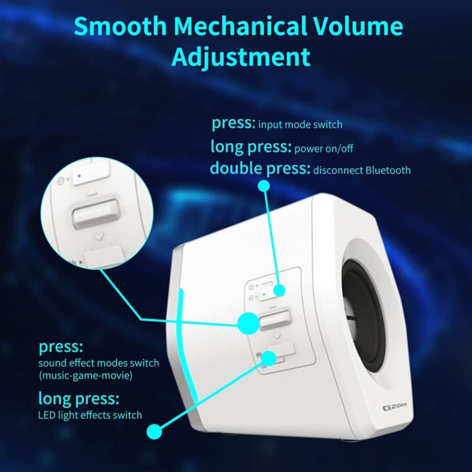 Altavoces Multimedia G2000 Edifier 32W Bluetooth RGB Blanco