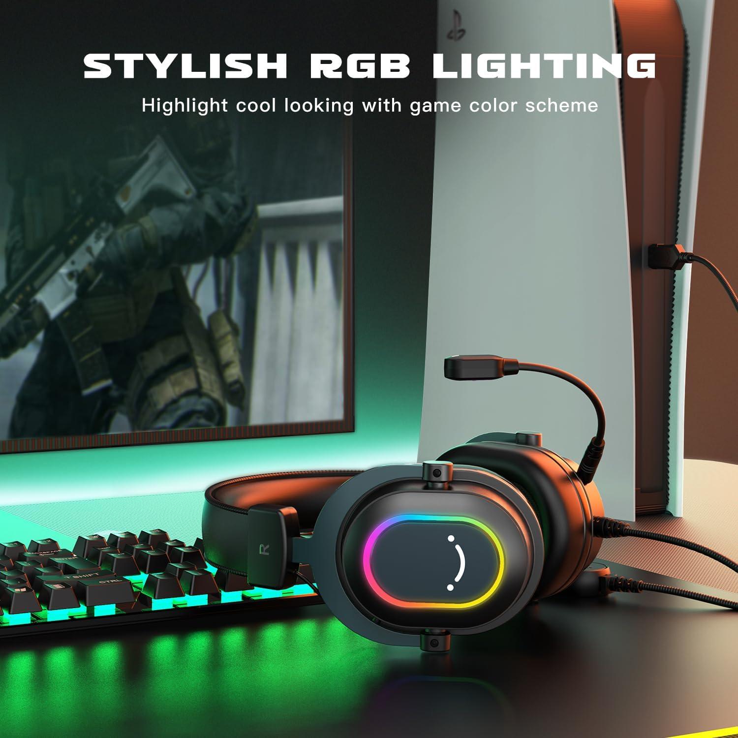 Auriculares Gaming FIFINE AmpliGame H6 USB 7.1 RGB para PC