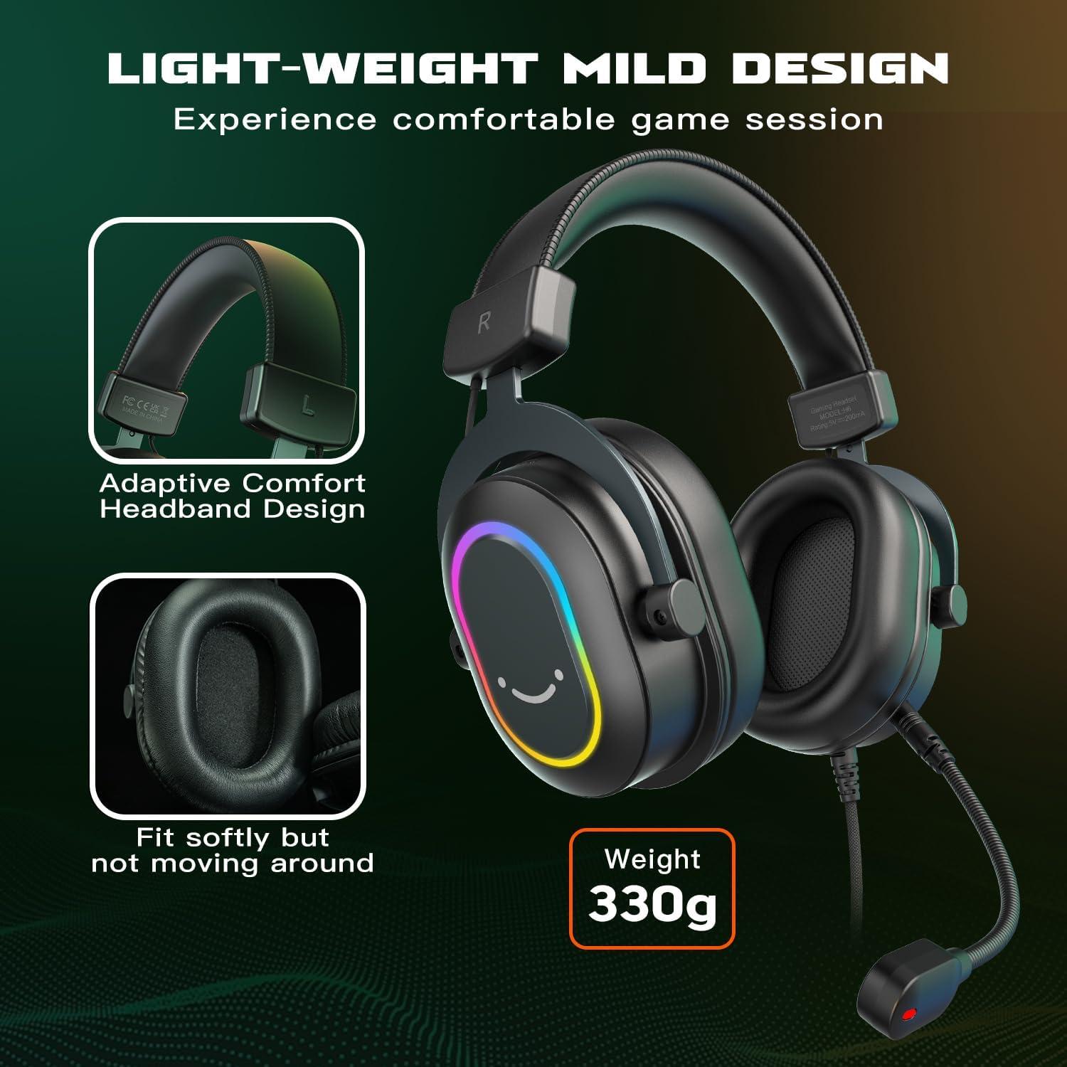 Auriculares Gaming FIFINE AmpliGame H6 USB 7.1 RGB para PC