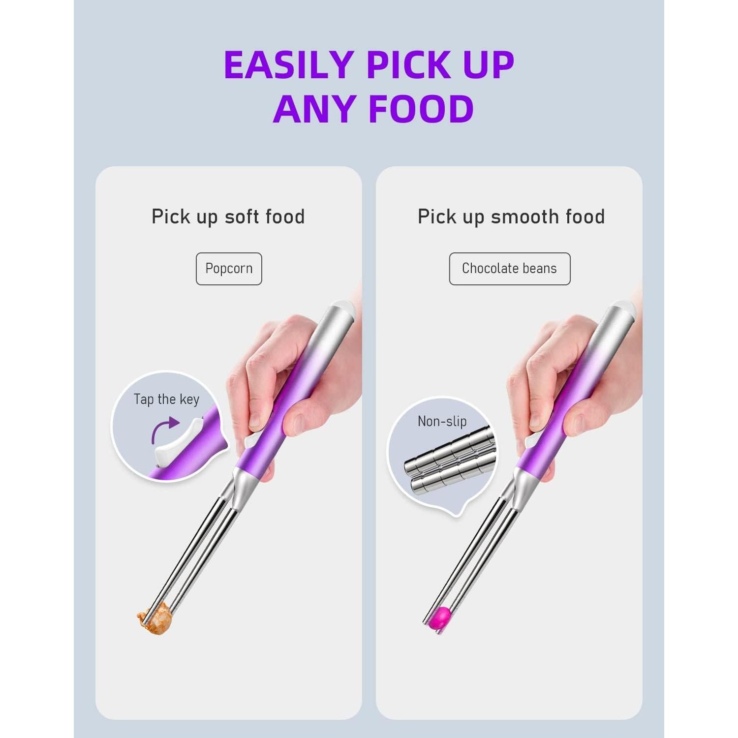 Juego de Palillos de Metal IROJEEF 258 mm Púrpura