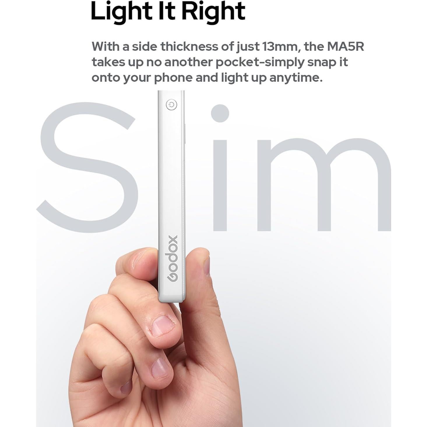 Luz LED RGB Godox MA5R para Teléfono y Selfies - 220 Min