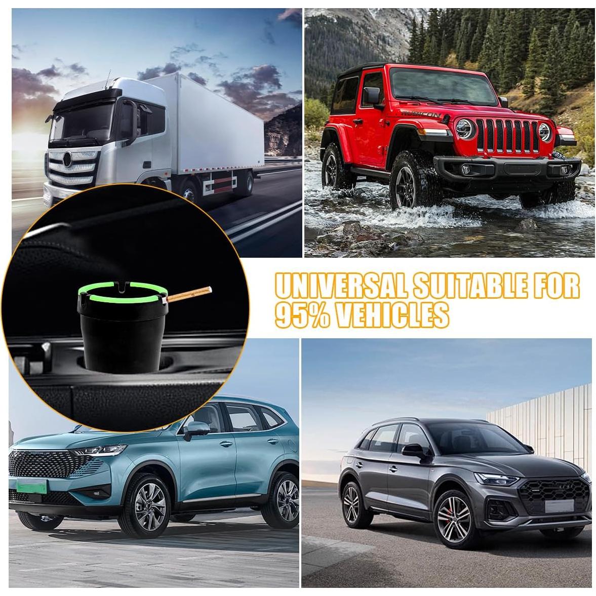 Cenicero de Auto Mandark, 2 Piezas, Portátil y Sin Humo