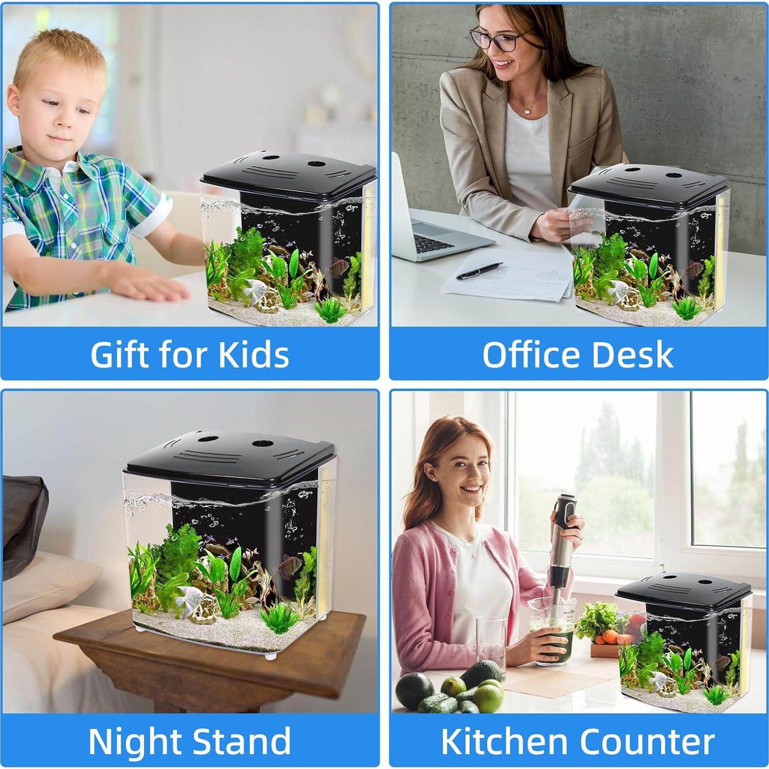 Acuario AQUANEAT 4.5 Litros con Luz LED y Filtro