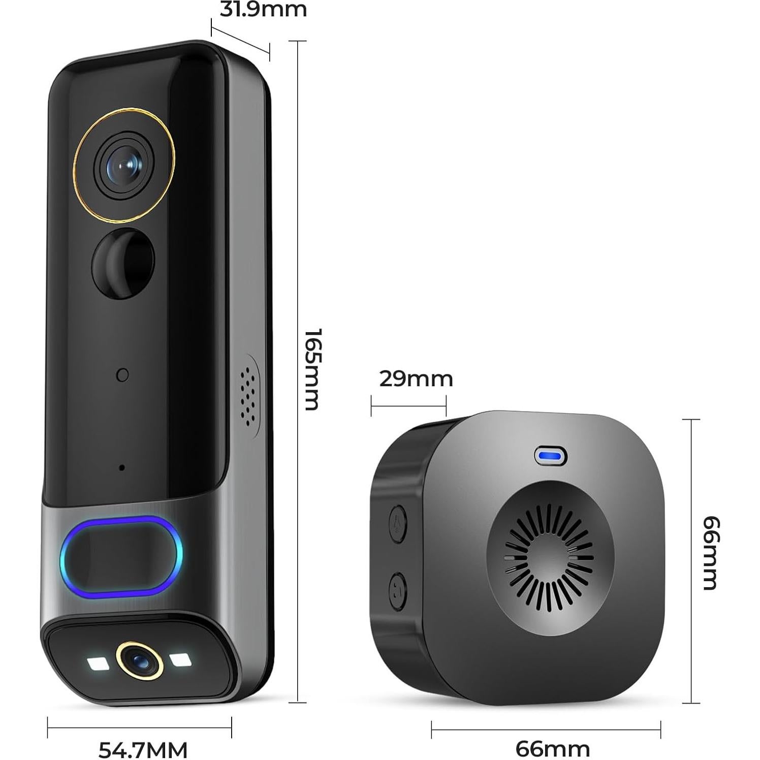 Videoportero Inalámbrico Zhongshanjixinsuoxin 2K Doble Cámara