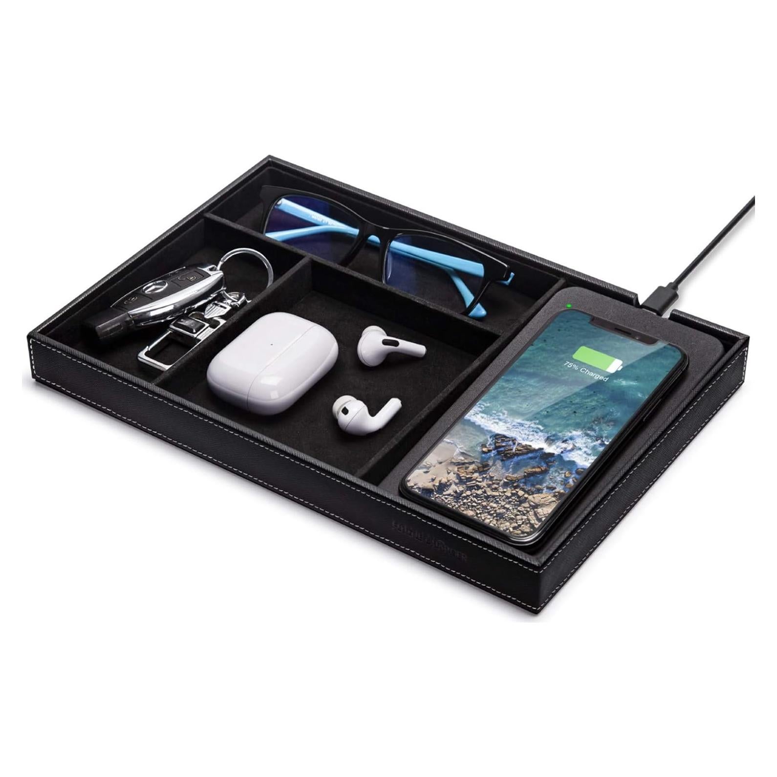 Bandeja de Valet con Carga Inalámbrica Future Charger - Negro