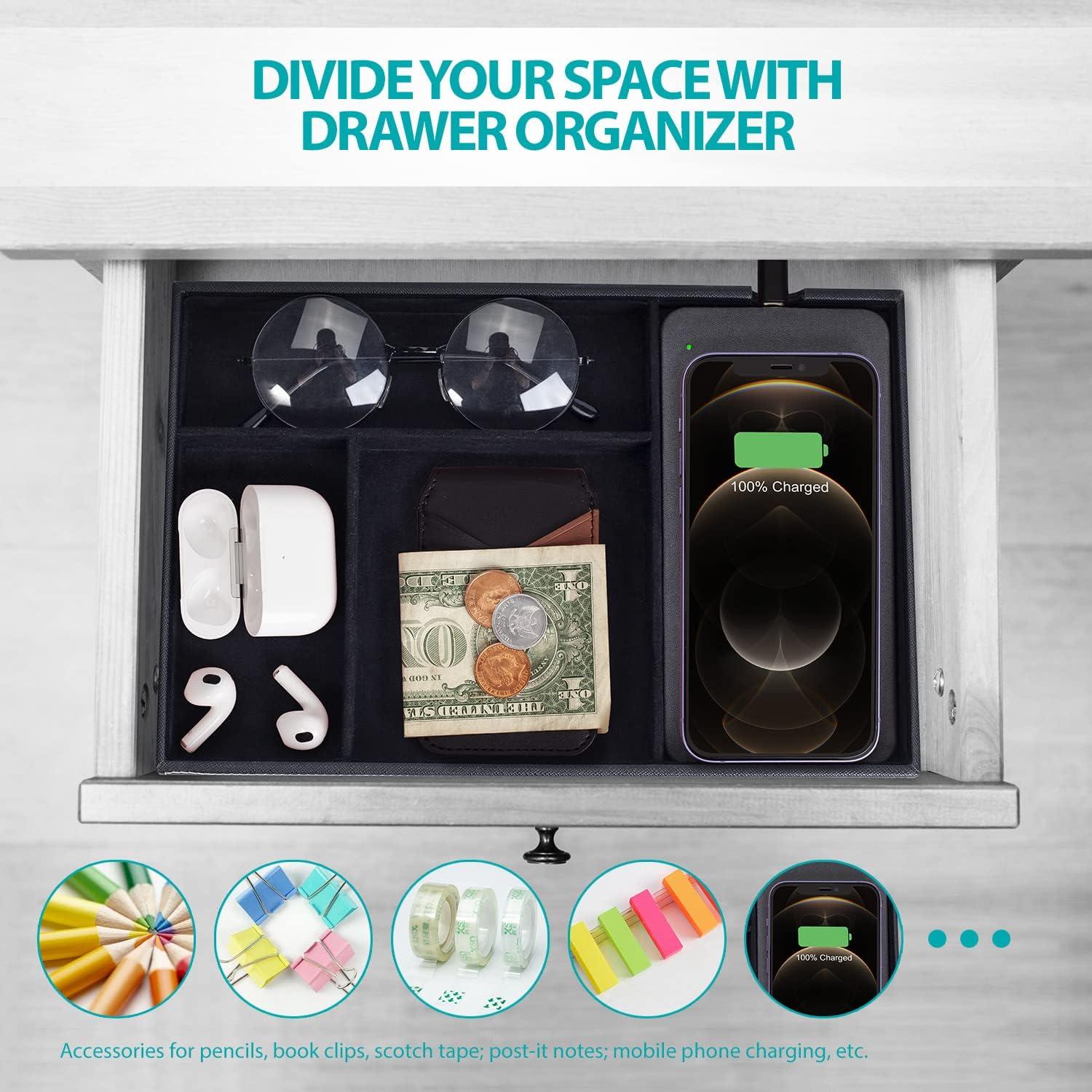 Bandeja de Valet con Carga Inalámbrica Future Charger - Negro