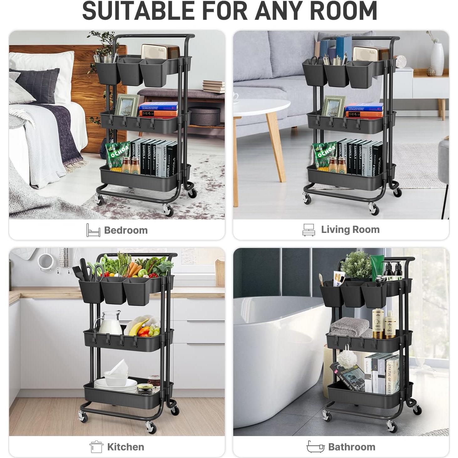 5 Soportes Colgantes para Tazas LEZIOA - Organizador Negro