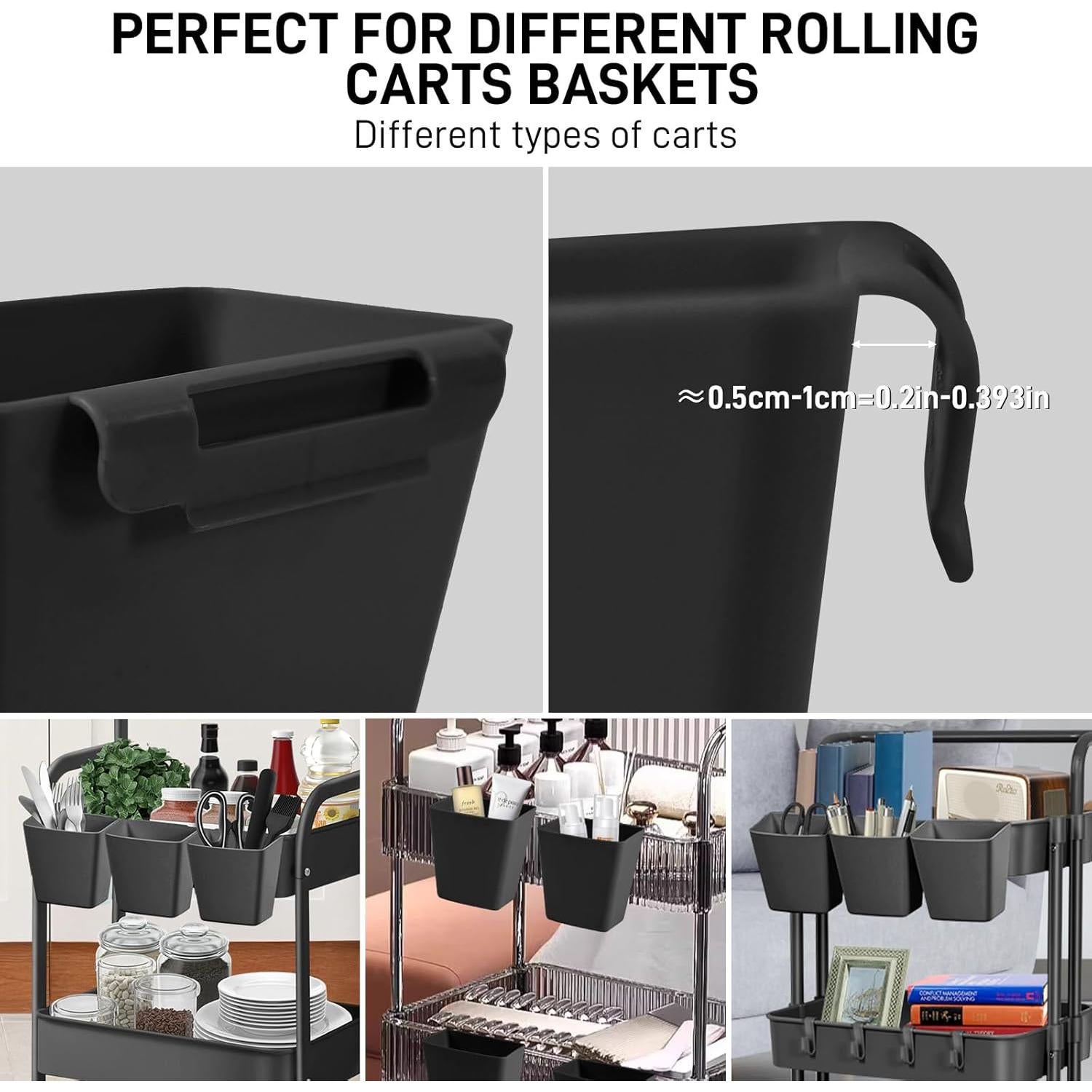 5 Soportes Colgantes para Tazas LEZIOA - Organizador Negro