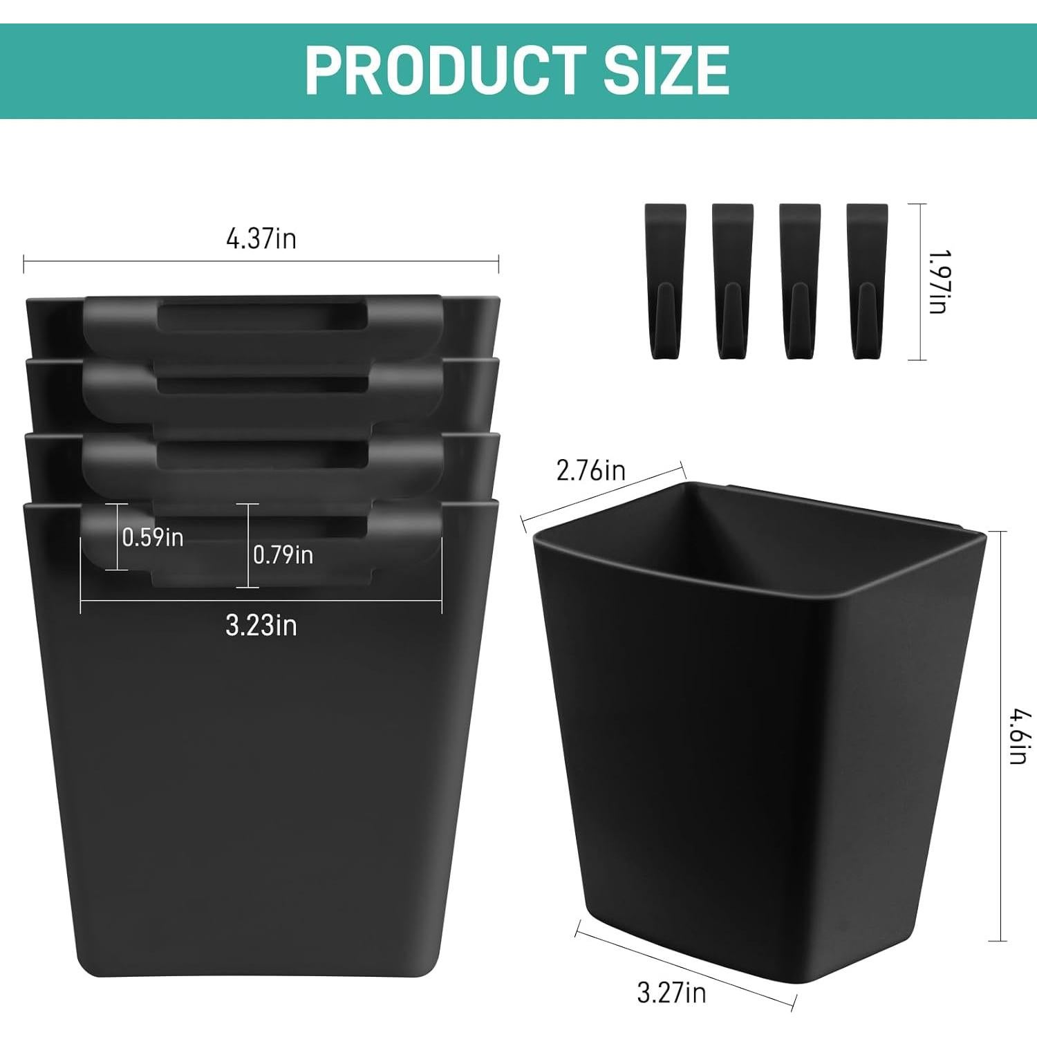 5 Soportes Colgantes para Tazas LEZIOA - Organizador Negro