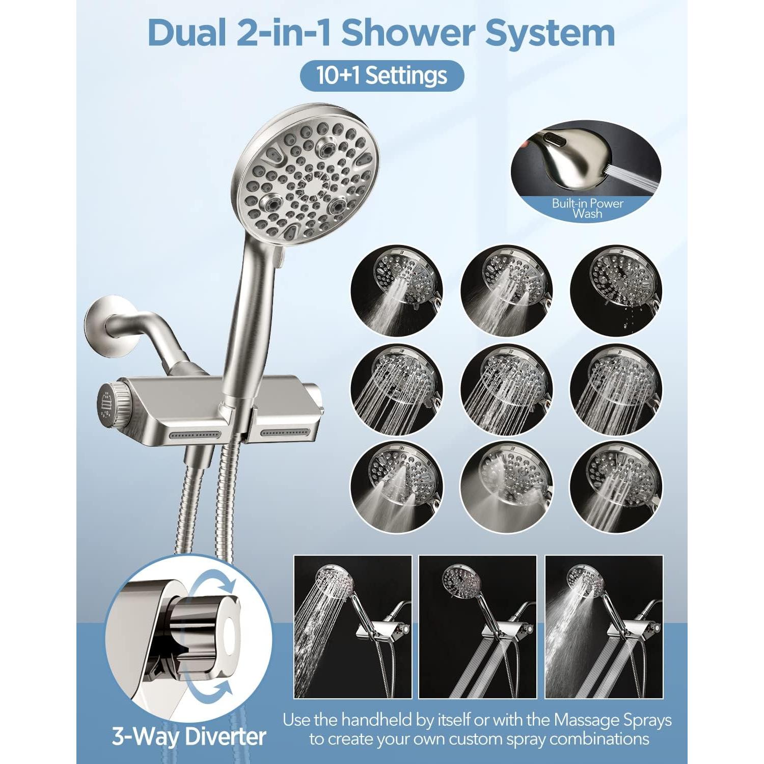 Cabezal de Ducha Filtrado MakeFit con Manguera 200 cm 10 Modos