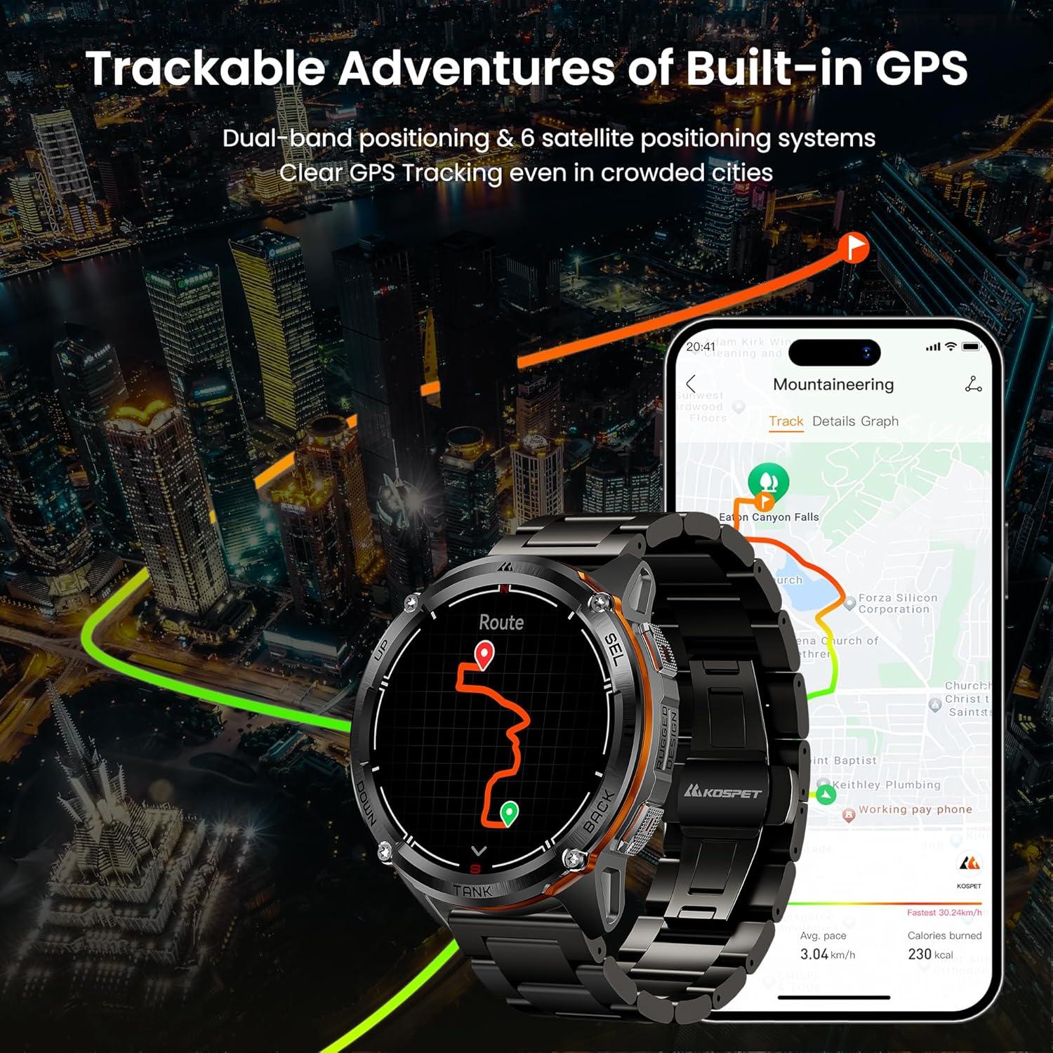 Reloj Inteligente KOSPET Tank T3 Ultra 2 GPS Hombre Acero