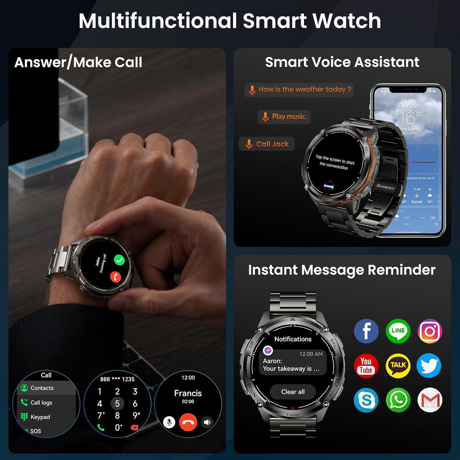 Reloj Inteligente KOSPET Tank T3 Ultra 2 GPS Hombre Acero