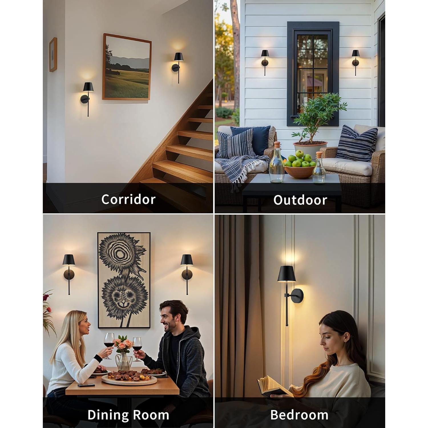 Apliques de Pared LED Recargables KDG 2 Piezas 5200mAh