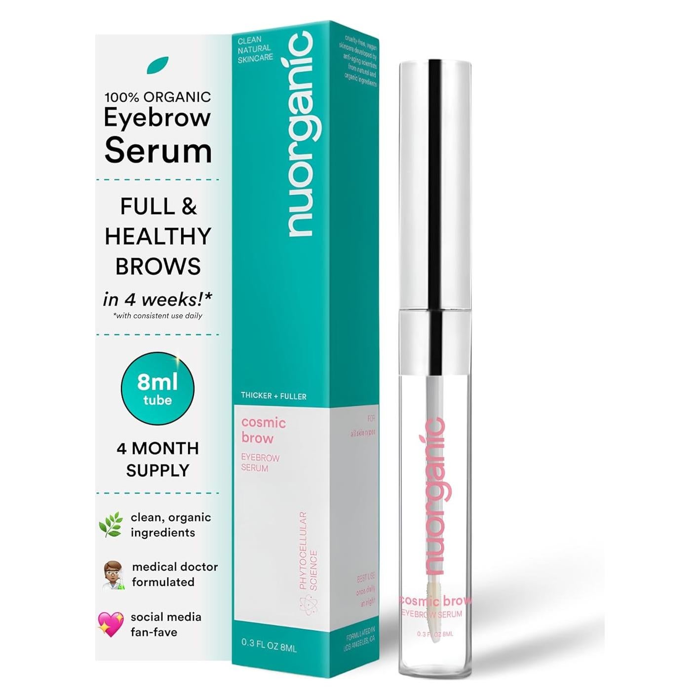 Suero de Cejas NuOrganic Cosmic Brow 8.8 ml - Crecimiento Natural