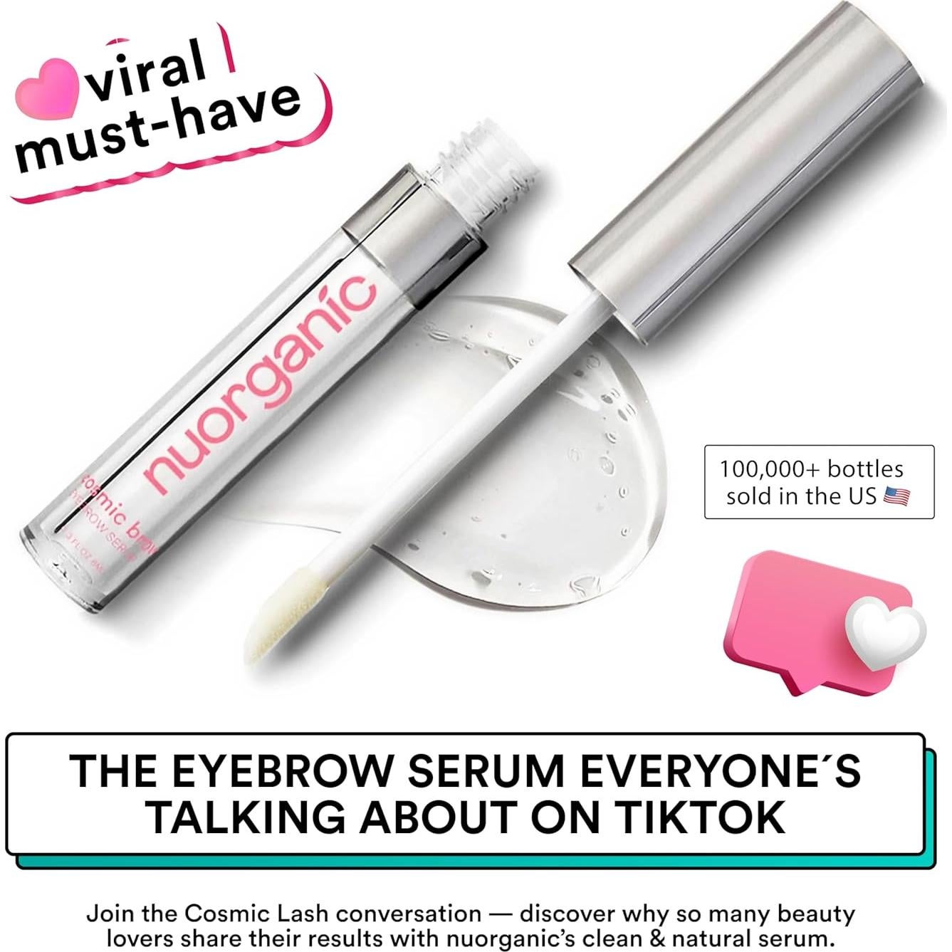 Suero de Cejas NuOrganic Cosmic Brow 8.8 ml - Crecimiento Natural