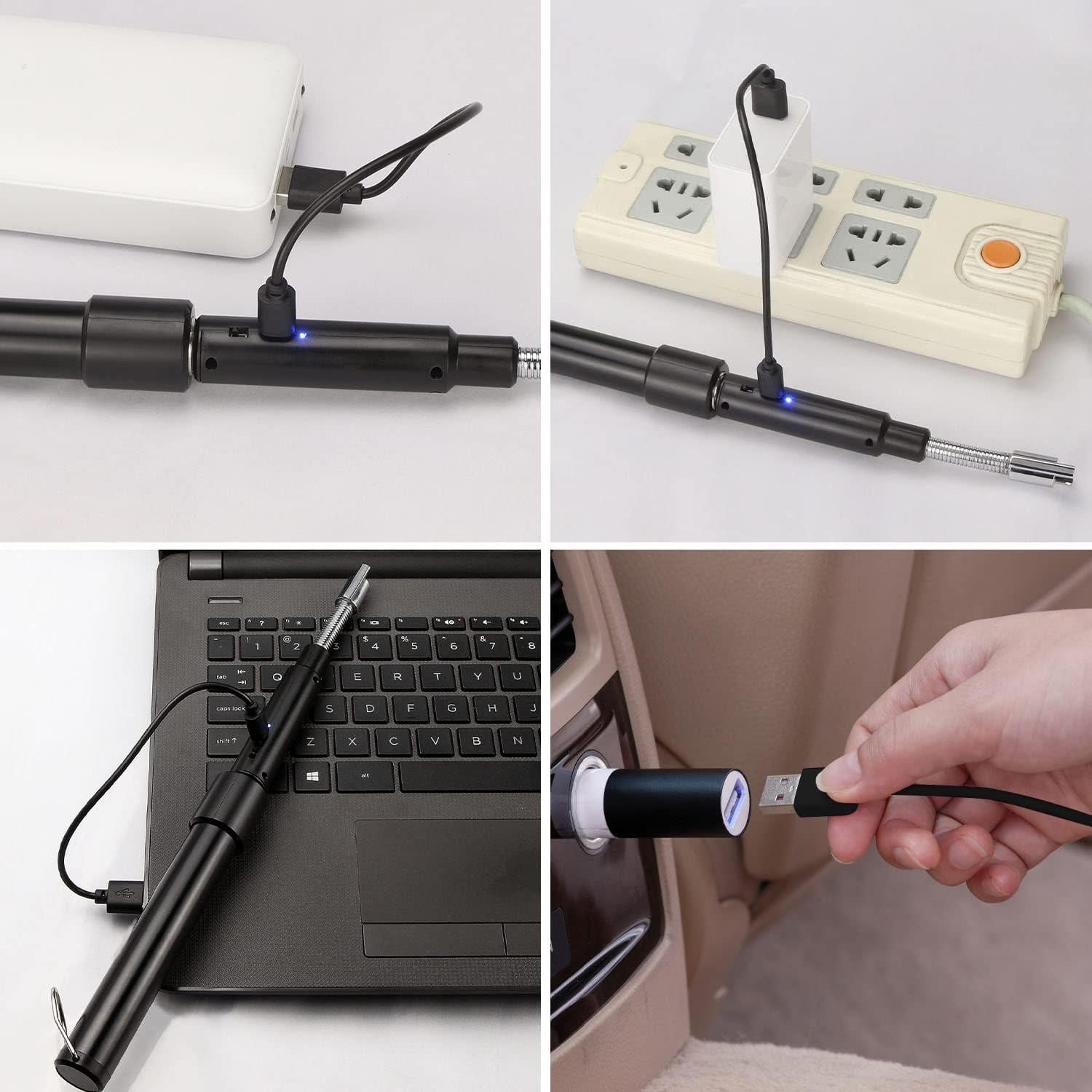 Encendedor Largo Eléctrico Flahonka Retráctil 29-70cm Negro