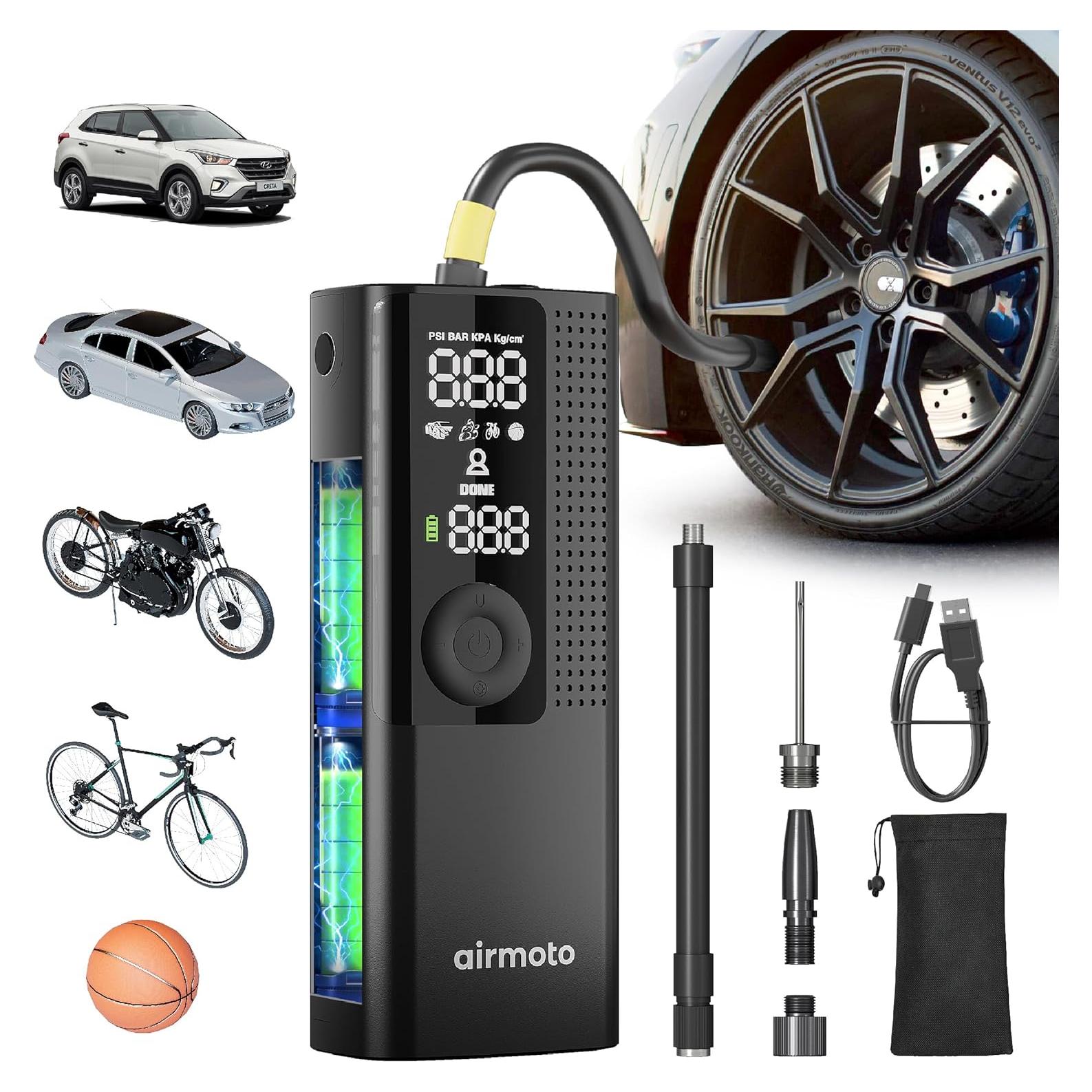 Compresor de Aire Portátil Airmoto - Inflador Digital 120 PSI