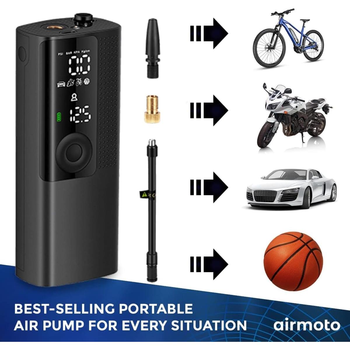 Compresor de Aire Portátil Airmoto - Inflador Digital 120 PSI