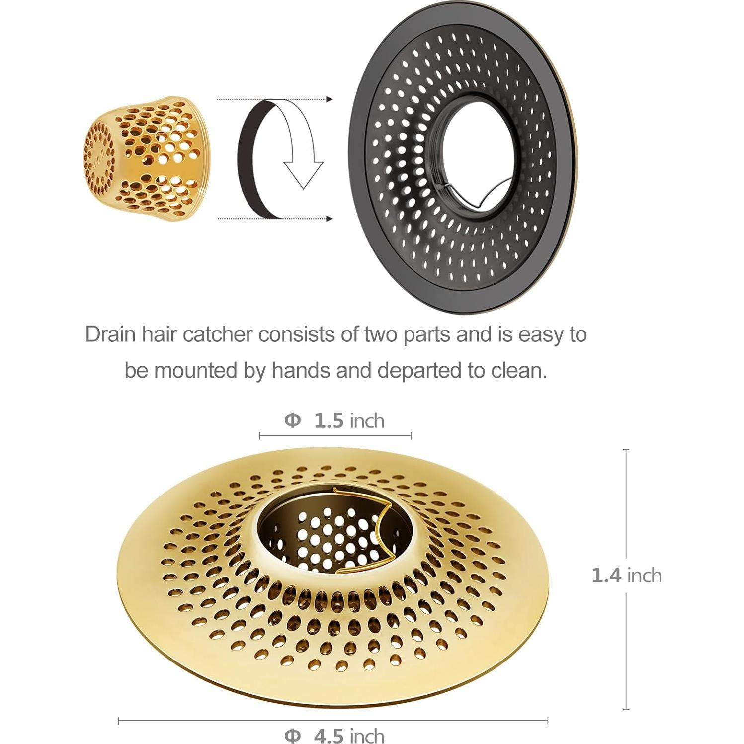 Captador de Cabello Desmontable LEKEYE Acero Inoxidable Bronce