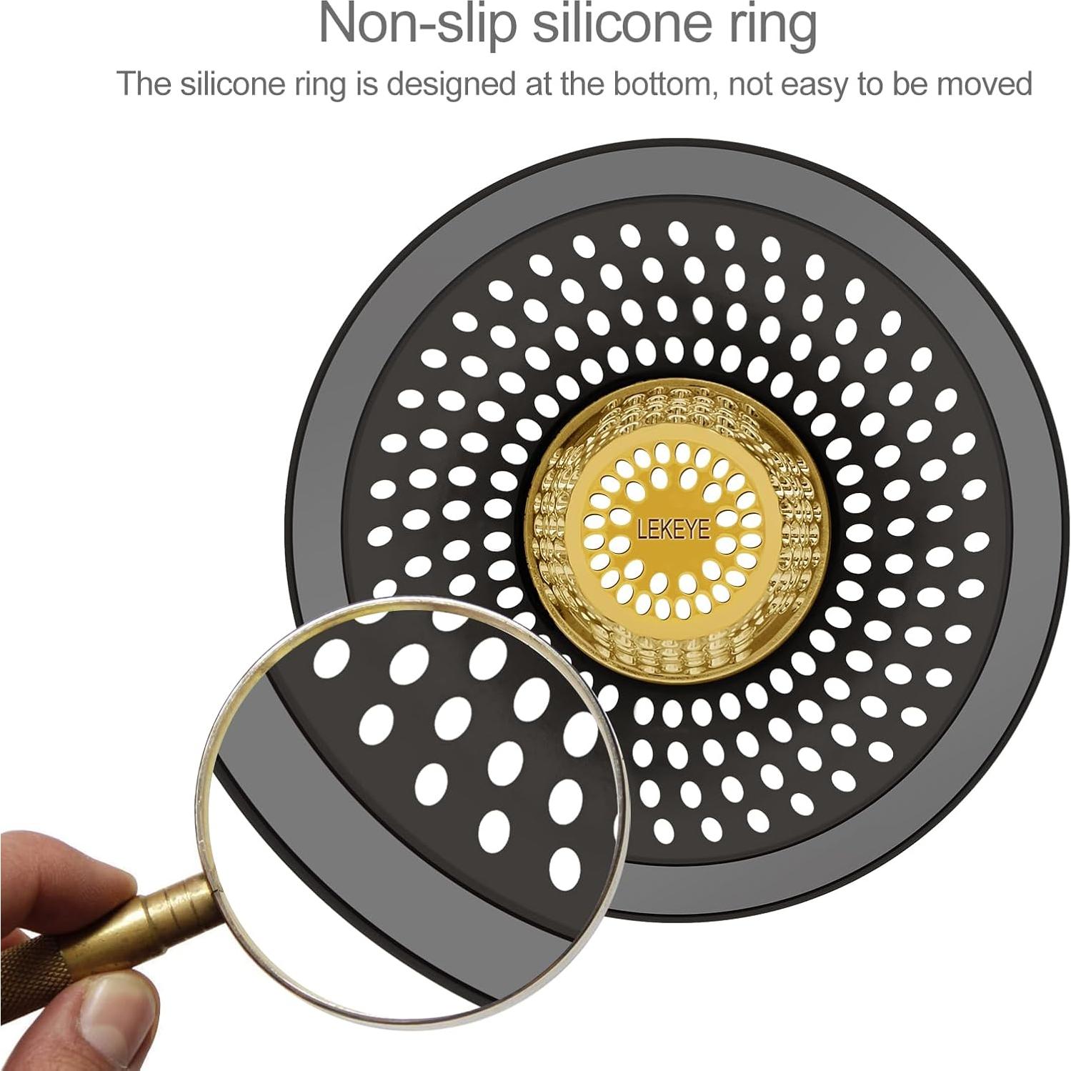Captador de Cabello Desmontable LEKEYE Acero Inoxidable Bronce