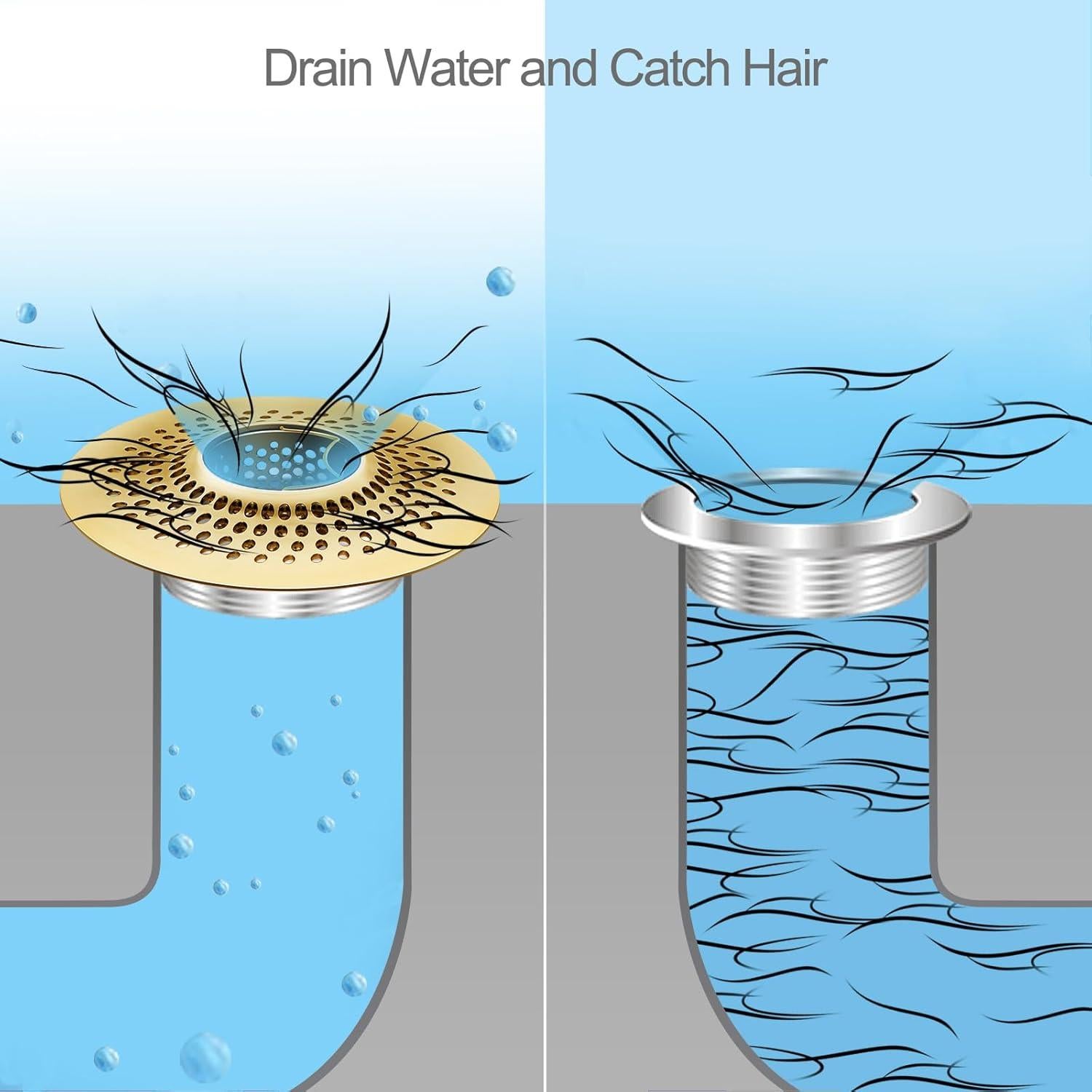 Captador de Cabello Desmontable LEKEYE Acero Inoxidable Bronce