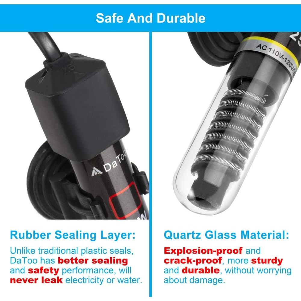 Calentador de Acuario DaToo MINI 25W para Tanques de 3.8 a 22.7L