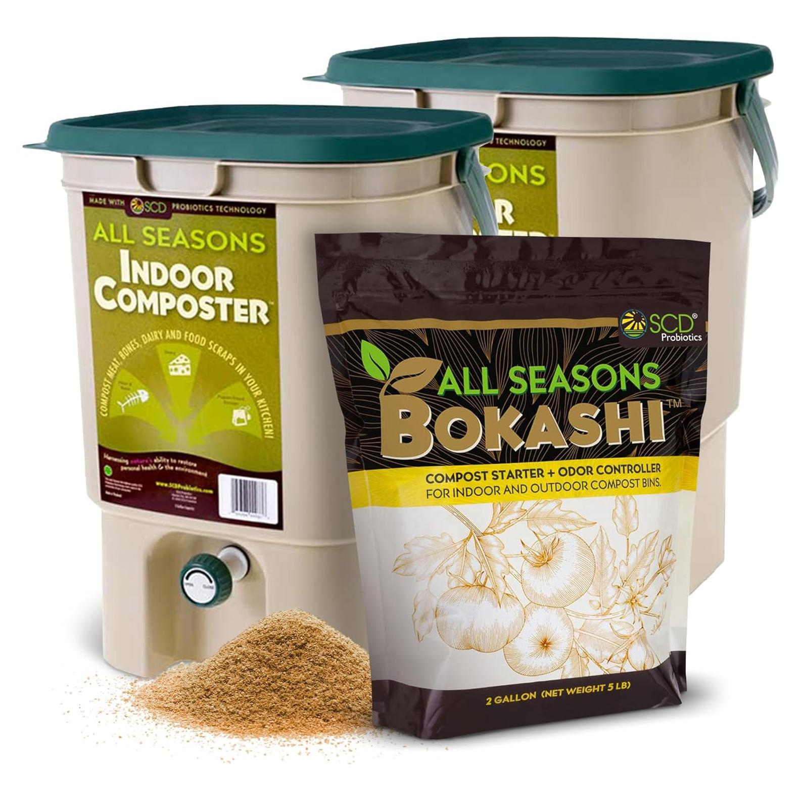 Kit Compostador Interior SCD Probiotics - 2 Contenedores 10 Gal