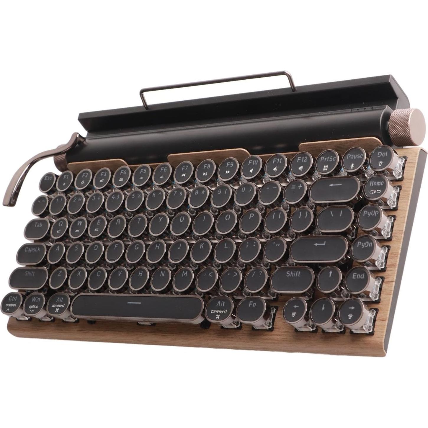 Teclado Mecánico PUSOKEI Retro Bluetooth 83 Teclas Madera