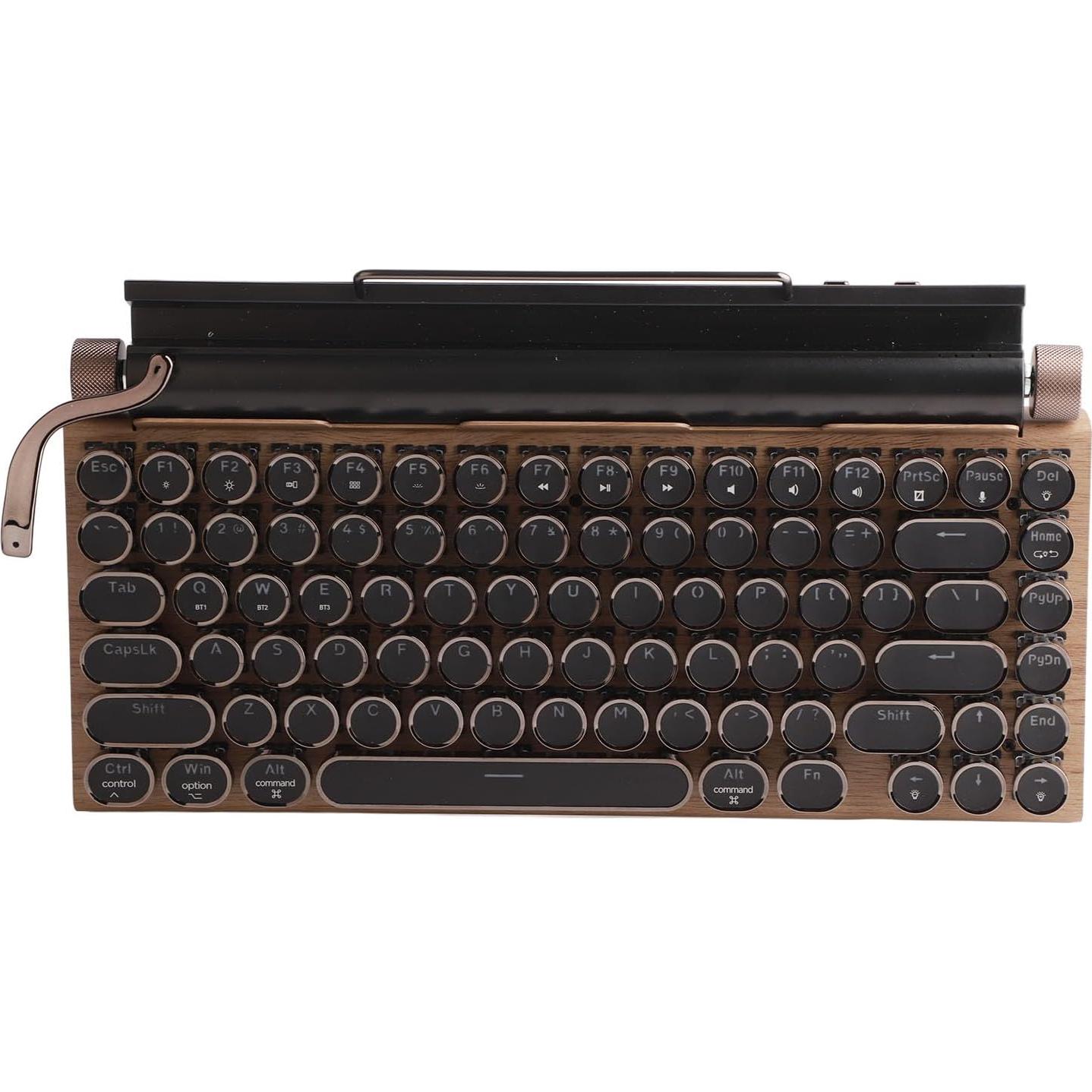 Teclado Mecánico PUSOKEI Retro Bluetooth 83 Teclas Madera