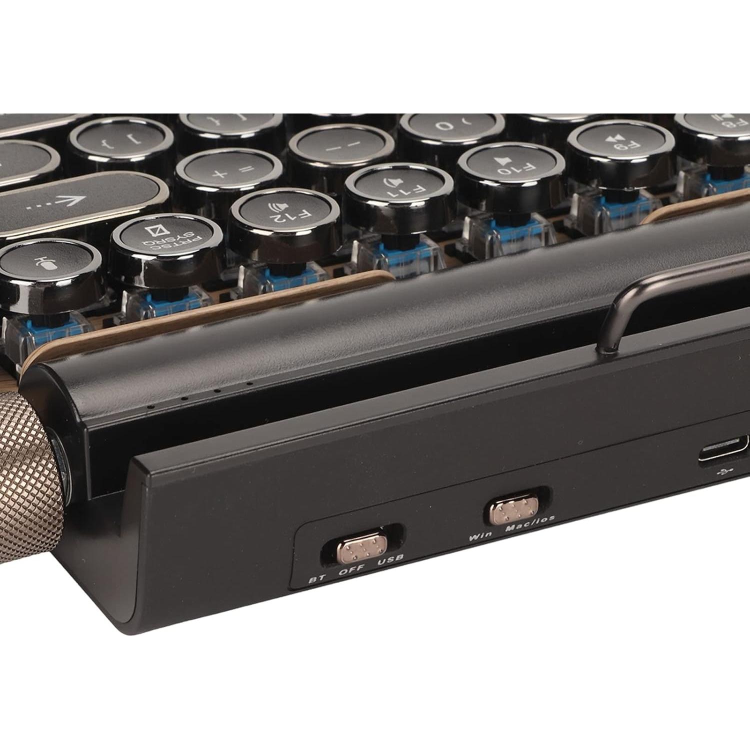 Teclado Mecánico PUSOKEI Retro Bluetooth 83 Teclas Madera