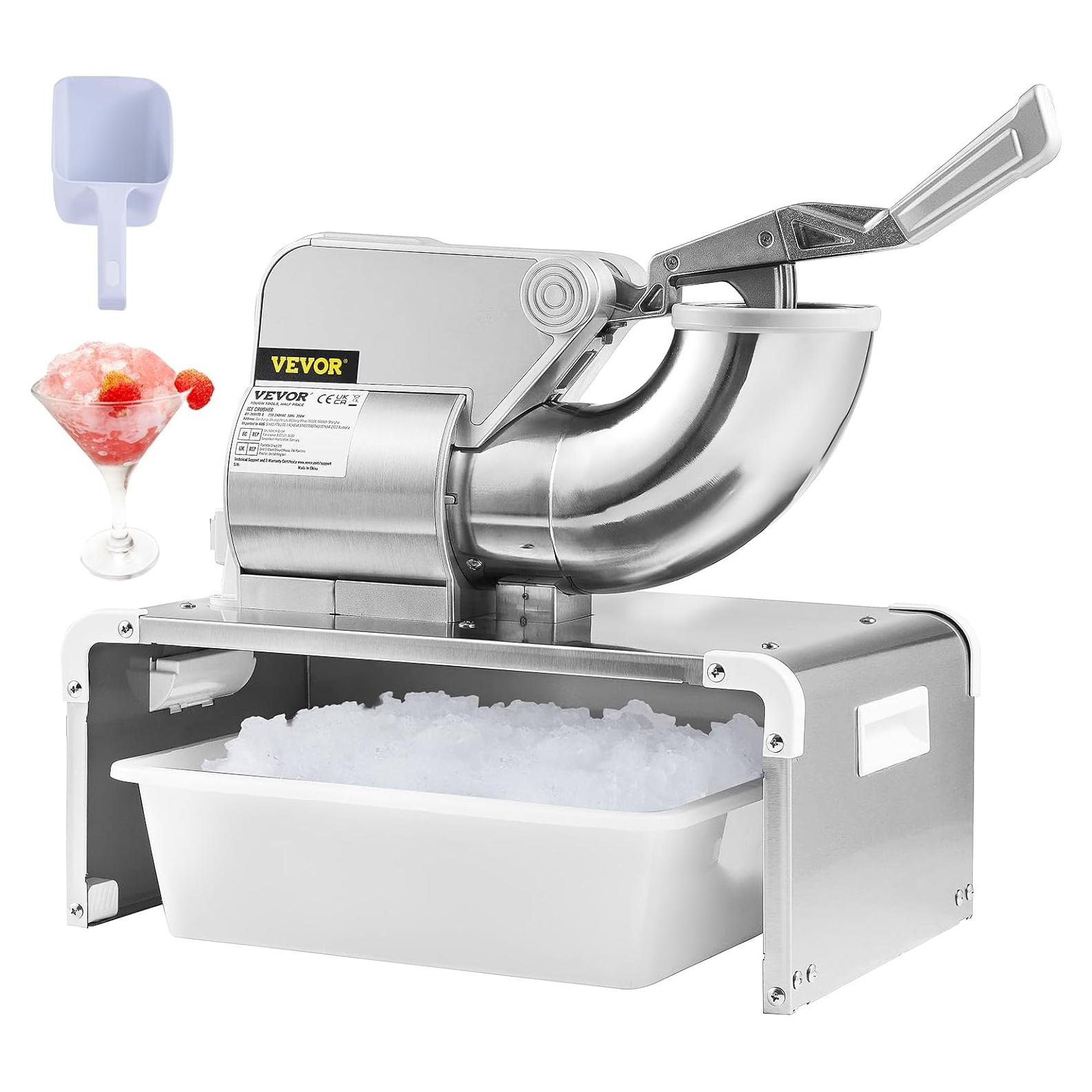 Máquina de Nieve VEVOR 300W 299kg/h Doble Cuchilla 20Qt