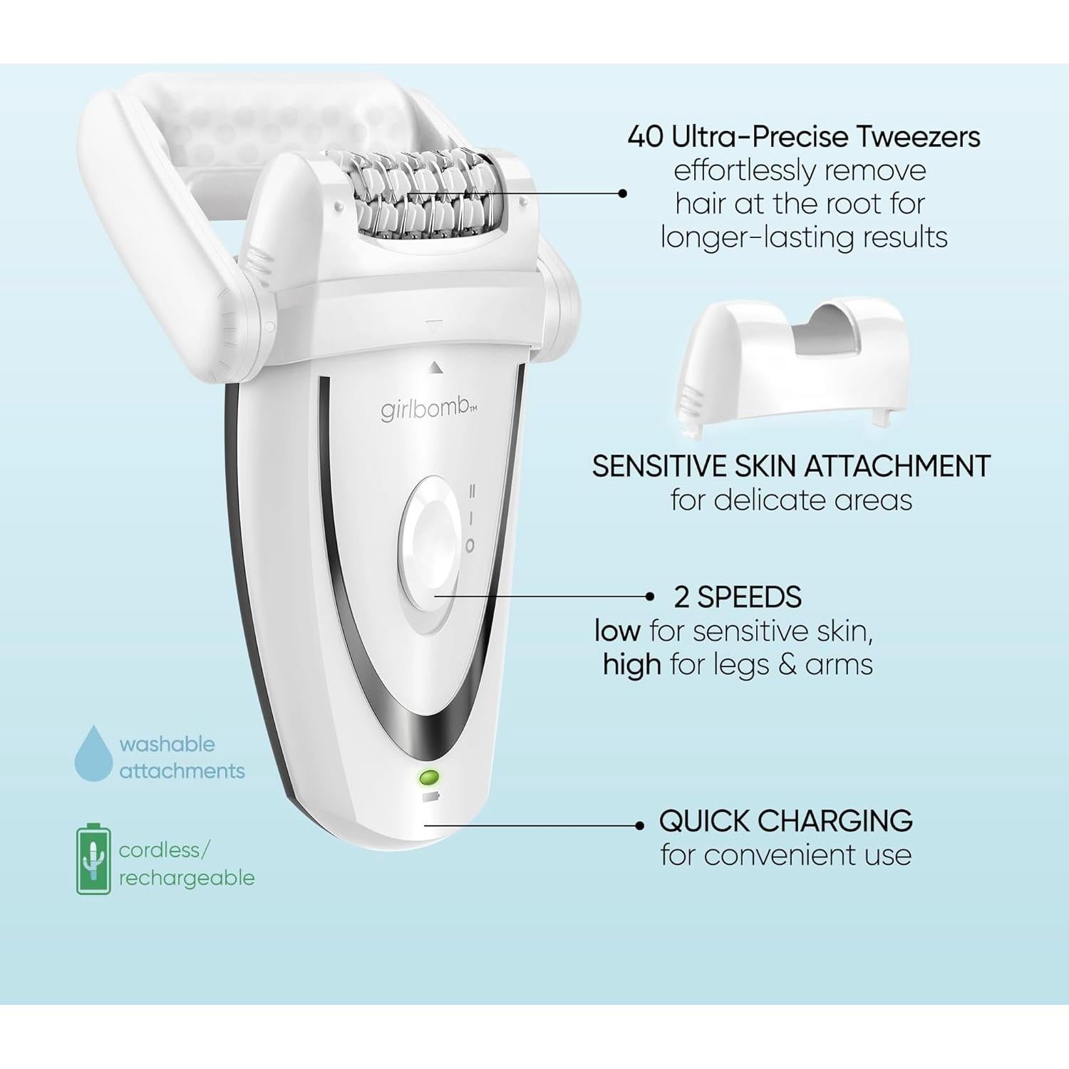 Epilador Conair GIRLBOMB Recargable con Rodillo de Hielo