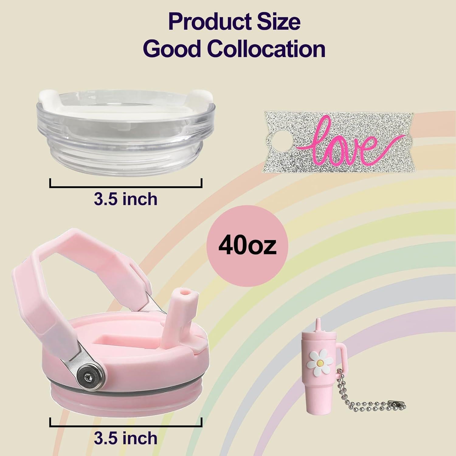 Tapa de Reemplazo para Vaso Stanley 40 oz Ameizicong 2 Piezas