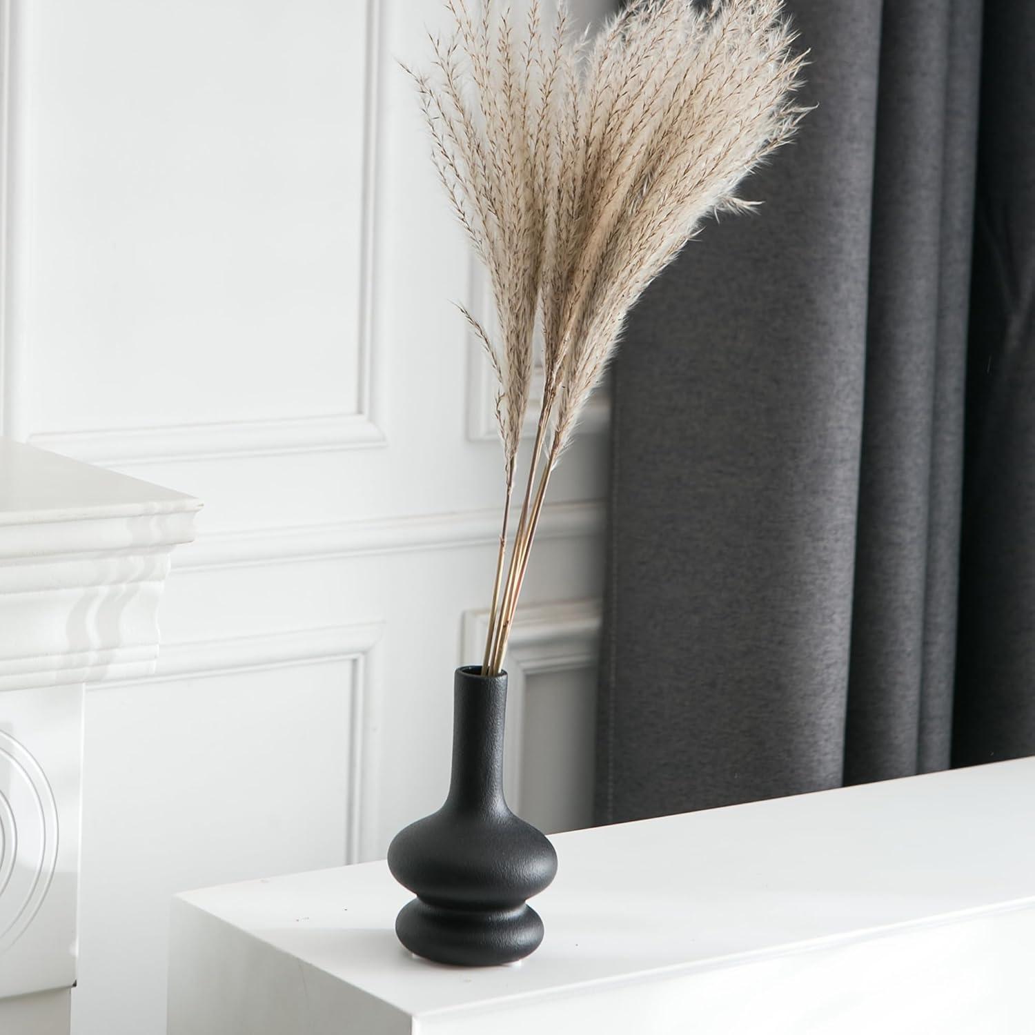 Conjunto de 5 Jarrones de Cerámica JOJUNO Negros Modernos