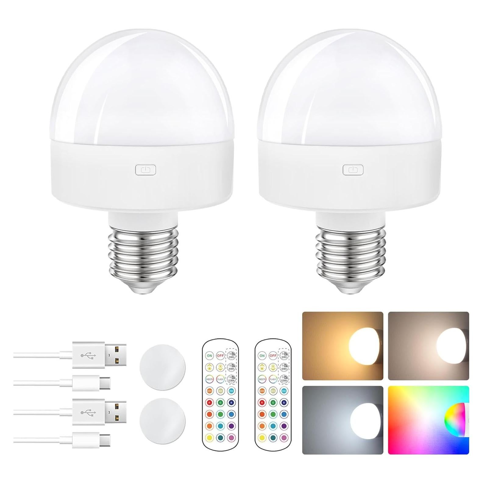 Bombilla LED Recargable E26 Sunaifa 15 Colores 2000mAh