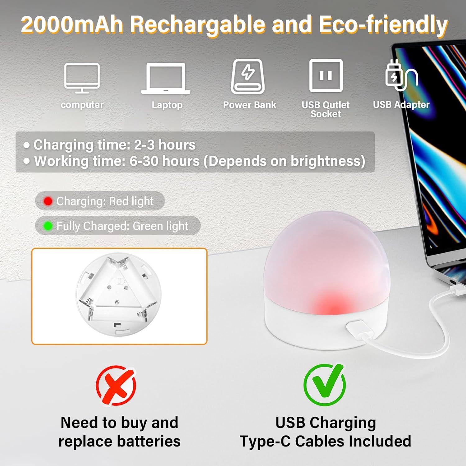 Bombilla LED Recargable E26 Sunaifa 15 Colores 2000mAh