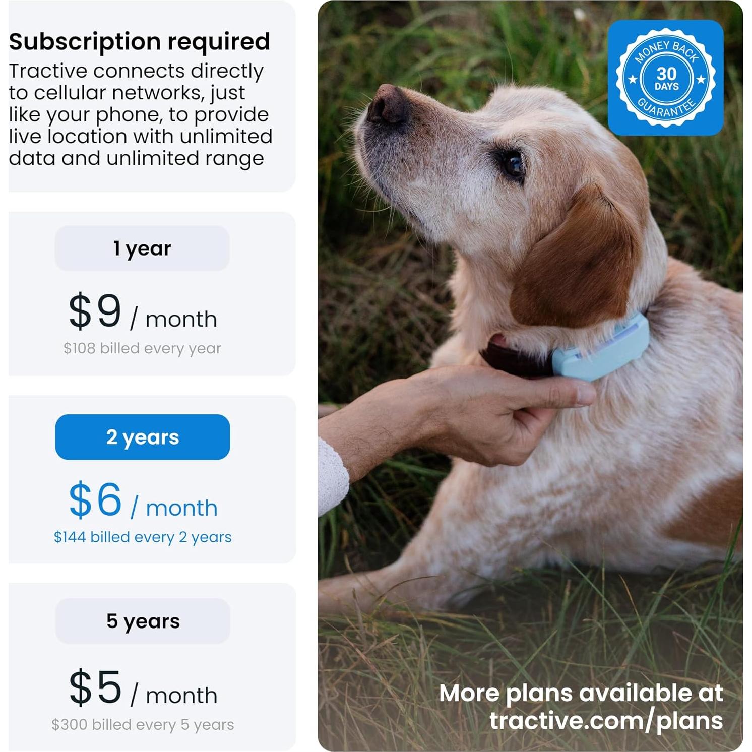 Rastreador GPS para Perros Tractive TG6A Negro - Monitoreo en Tiempo Real