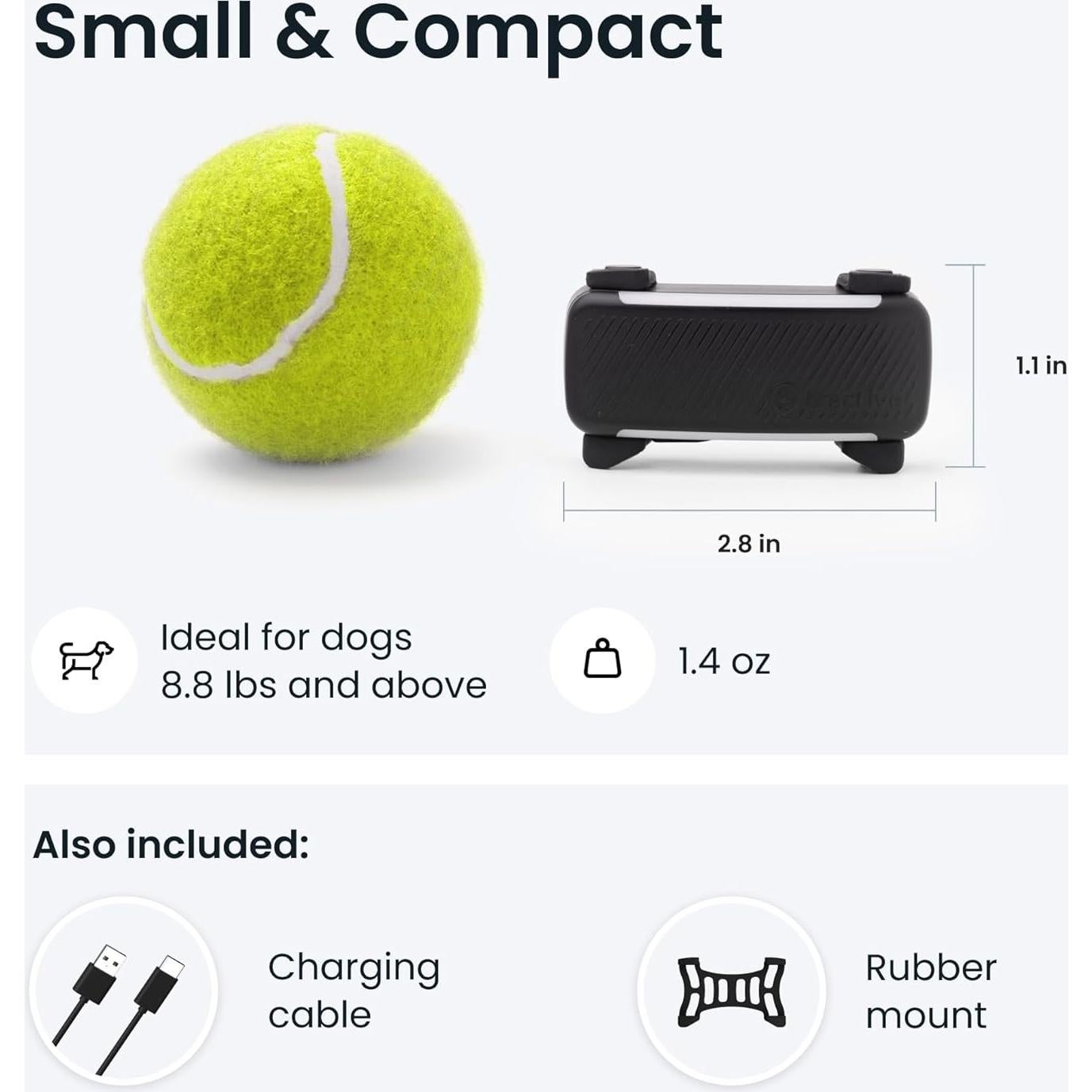 Rastreador GPS para Perros Tractive TG6A Negro - Monitoreo en Tiempo Real