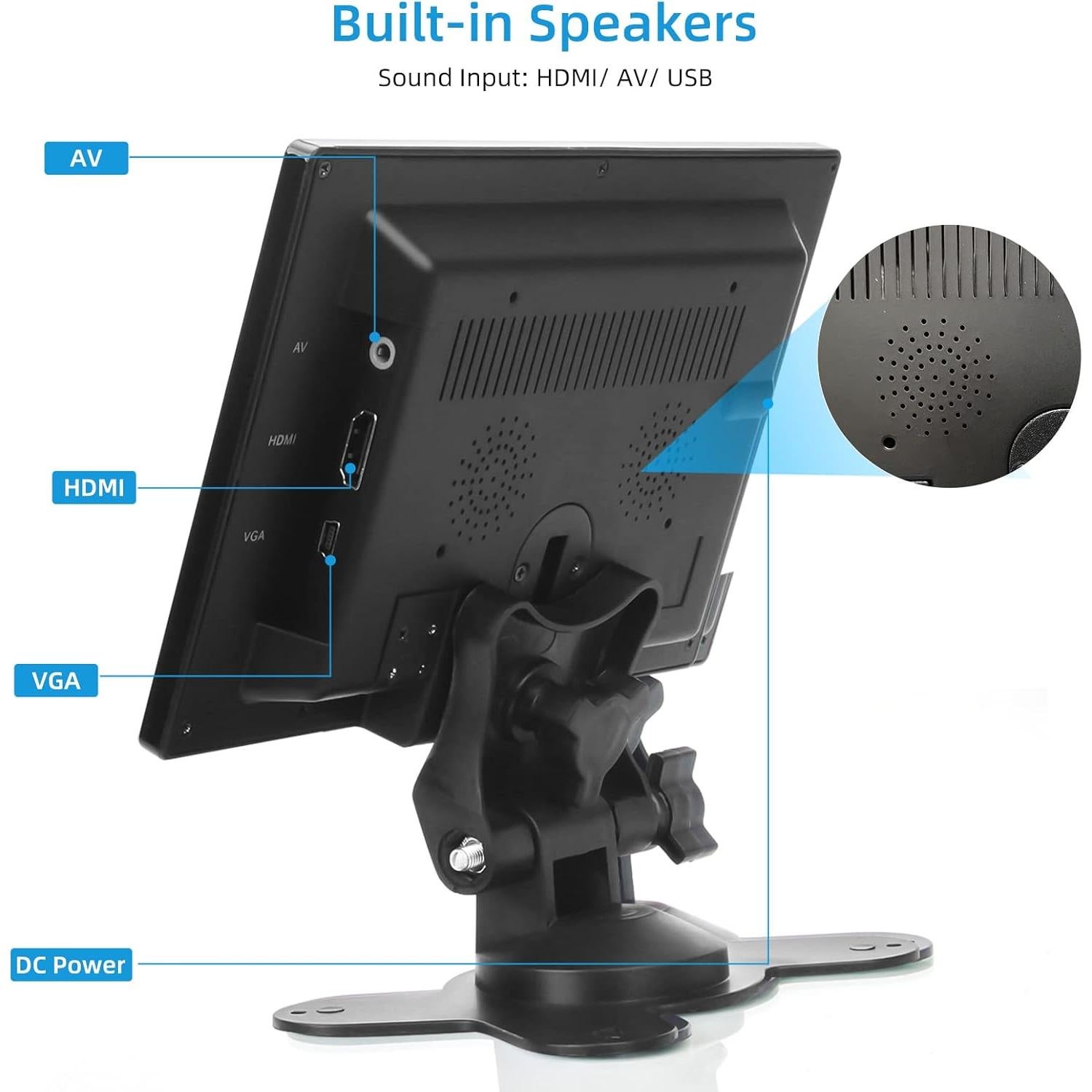 Monitor de 7 Pulgadas AISHICHEN 1024x600 HDMI IPS con Altavoces