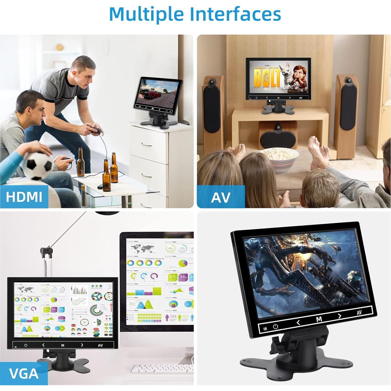 Monitor de 7 Pulgadas AISHICHEN 1024x600 HDMI IPS con Altavoces