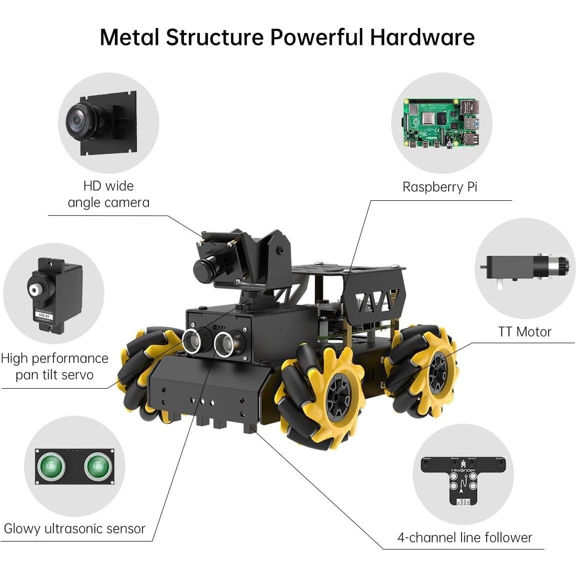 Coche Robot TurboPi con Raspberry Pi 5 - Visión AI 8GB