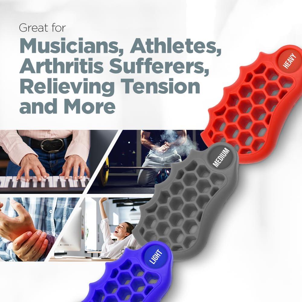 Set de Fortalecedores de Mano LoGest - 3 Niveles de Resistencia