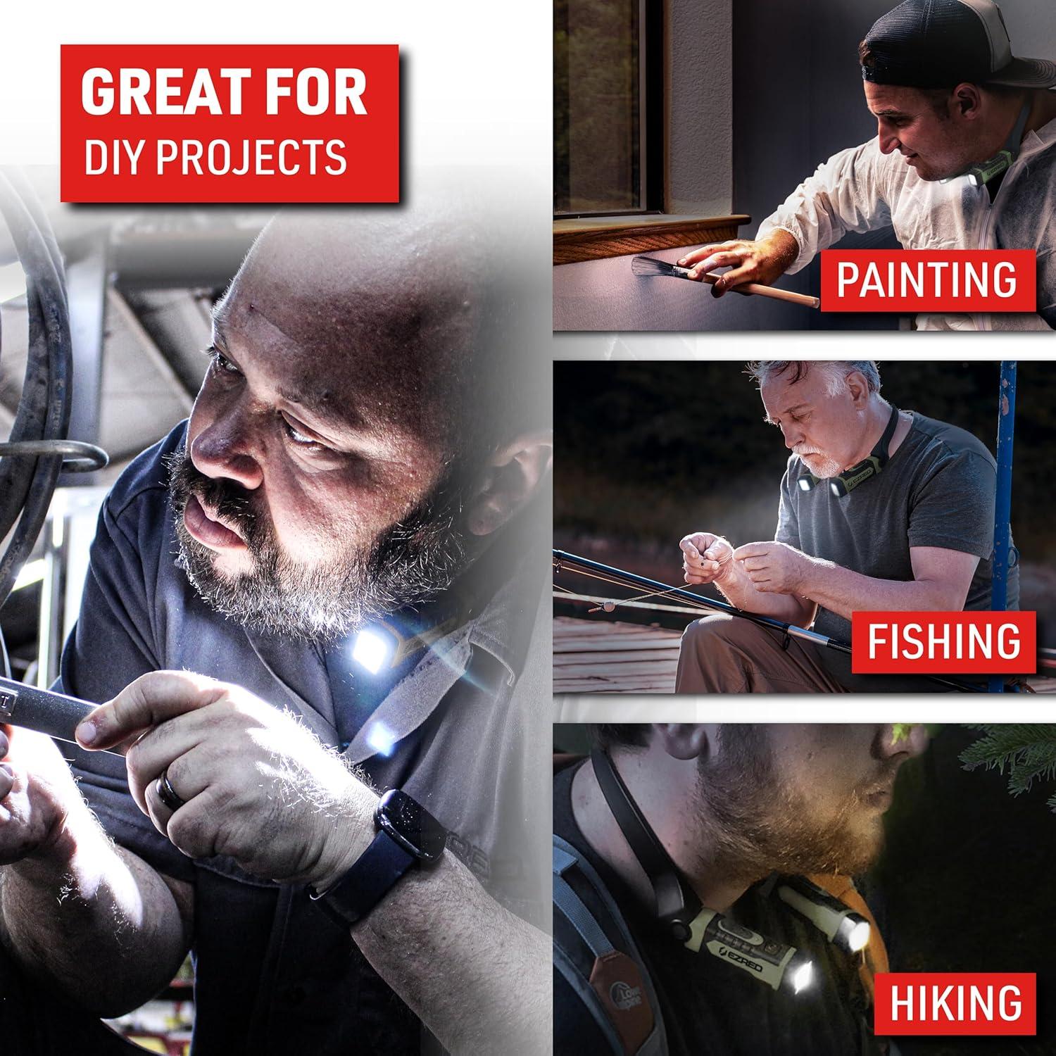 Luz de Cuello Recargable EZRED ANYWEAR 300 Lúmenes Verde