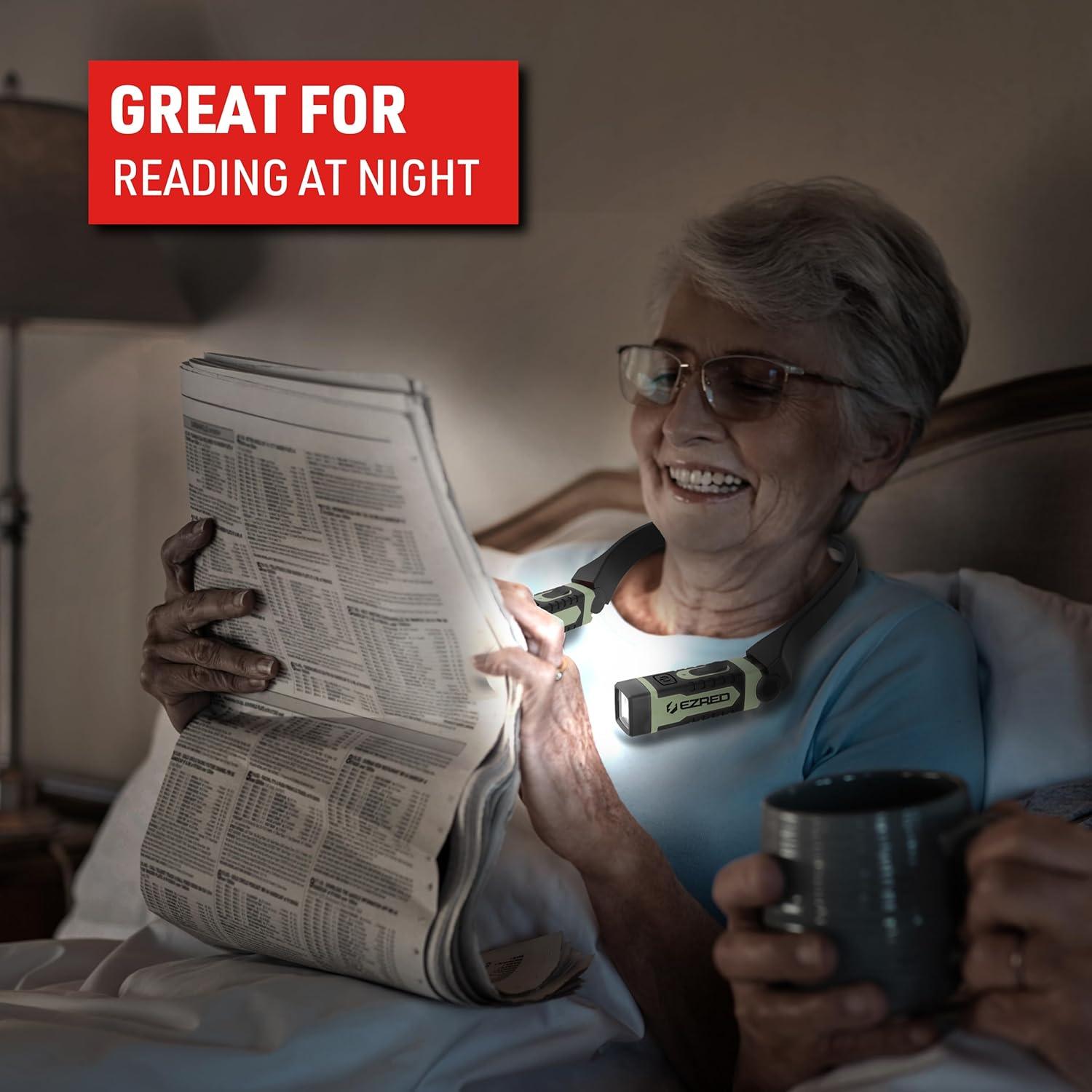 Luz de Cuello Recargable EZRED ANYWEAR 300 Lúmenes Verde