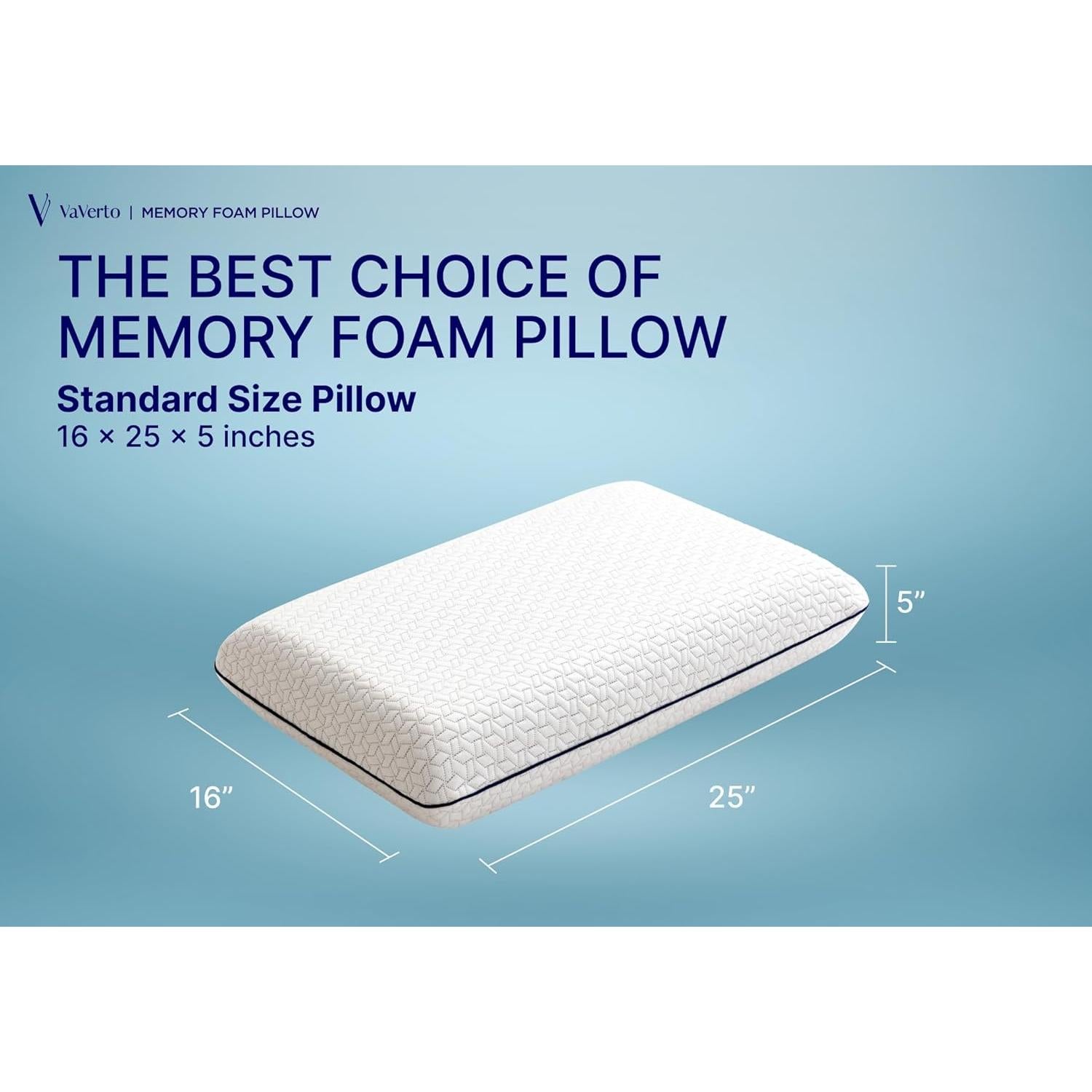 Almohada de Gel Espuma con Memoria Vaverto Estándar 63.5x40.6cm